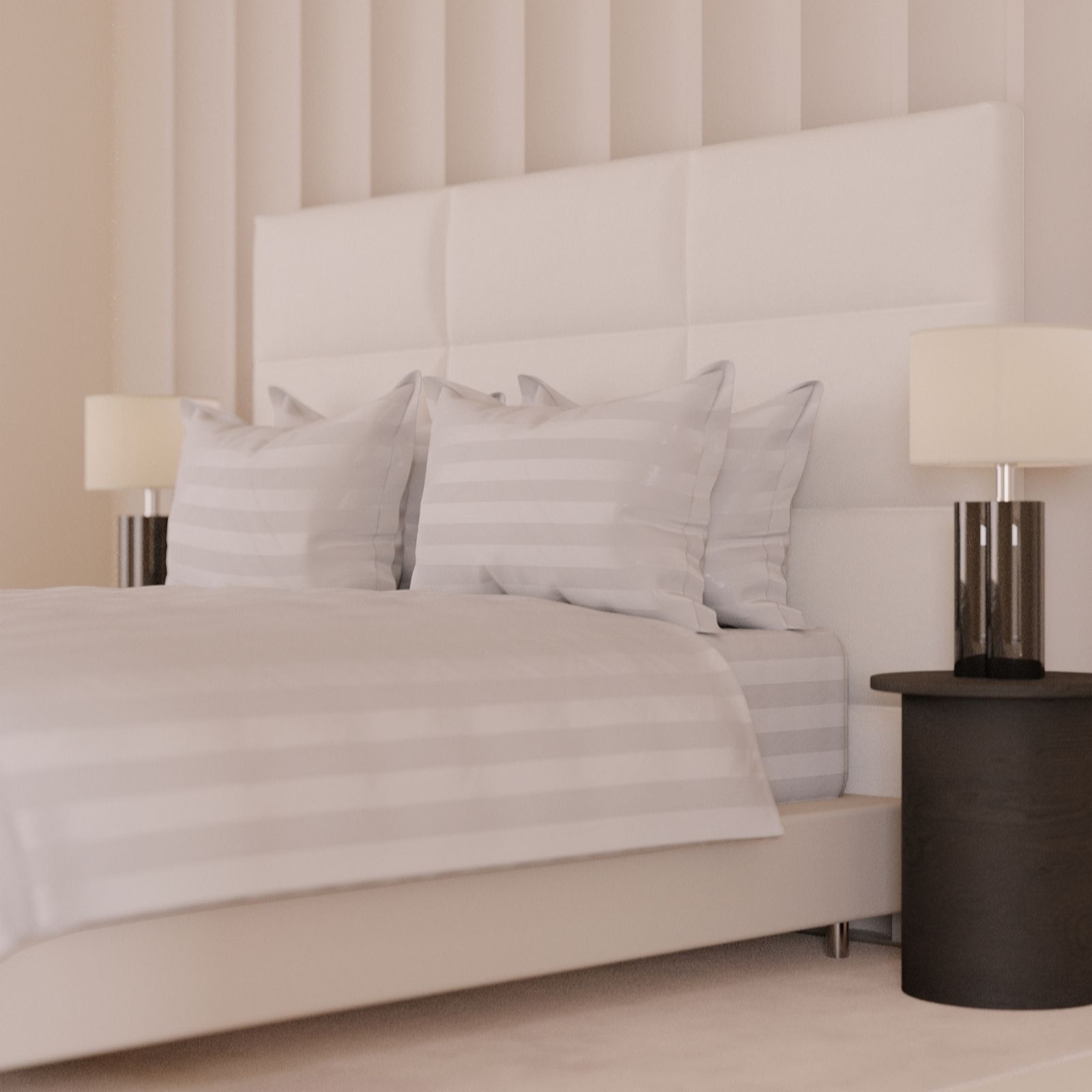 Outlet K by Kelly Hoppen Stripe Embossed 500TC 6pc Duvet Set
