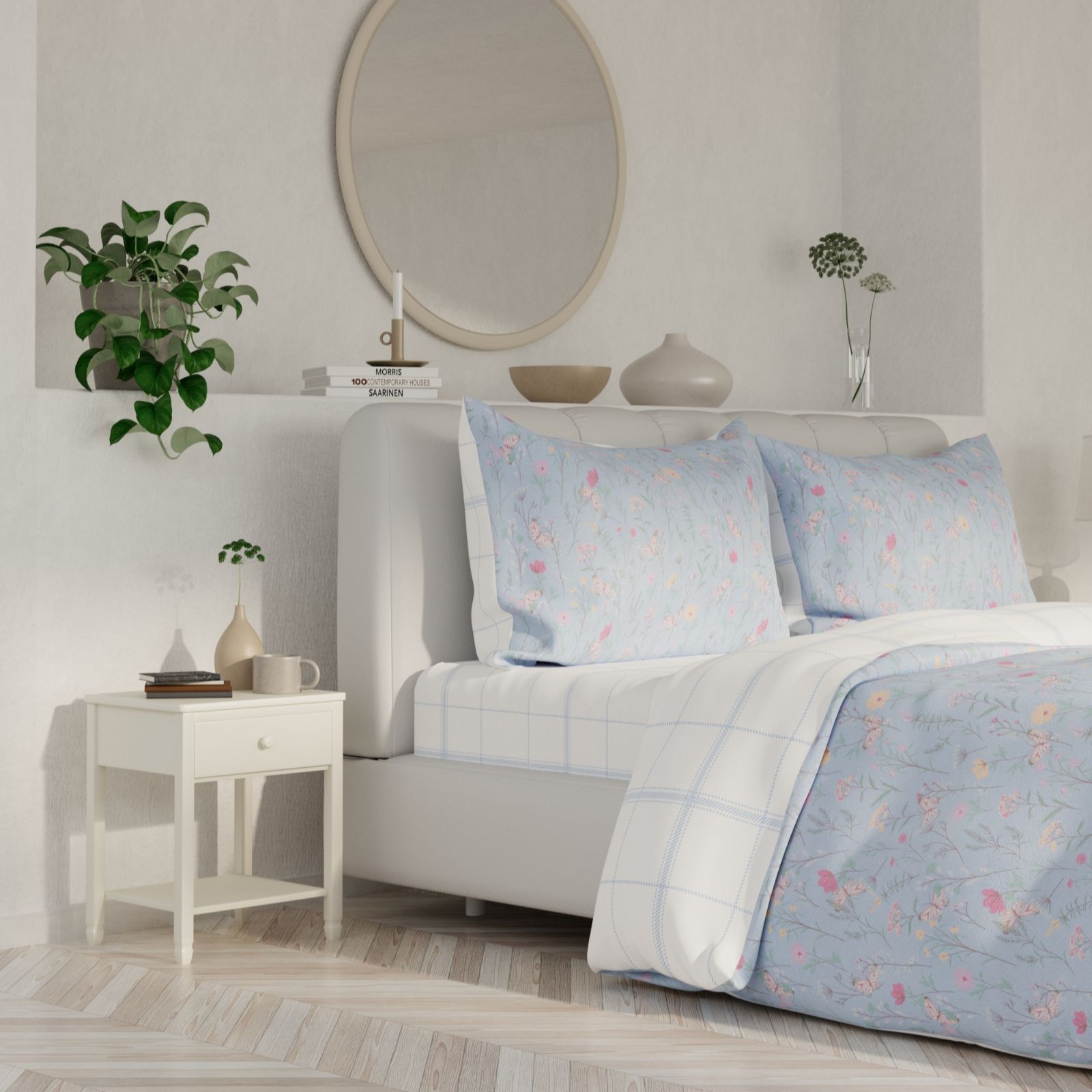 Supersoft by Cozee Home Butterfly Floral Reversible 4 Piece Duvet