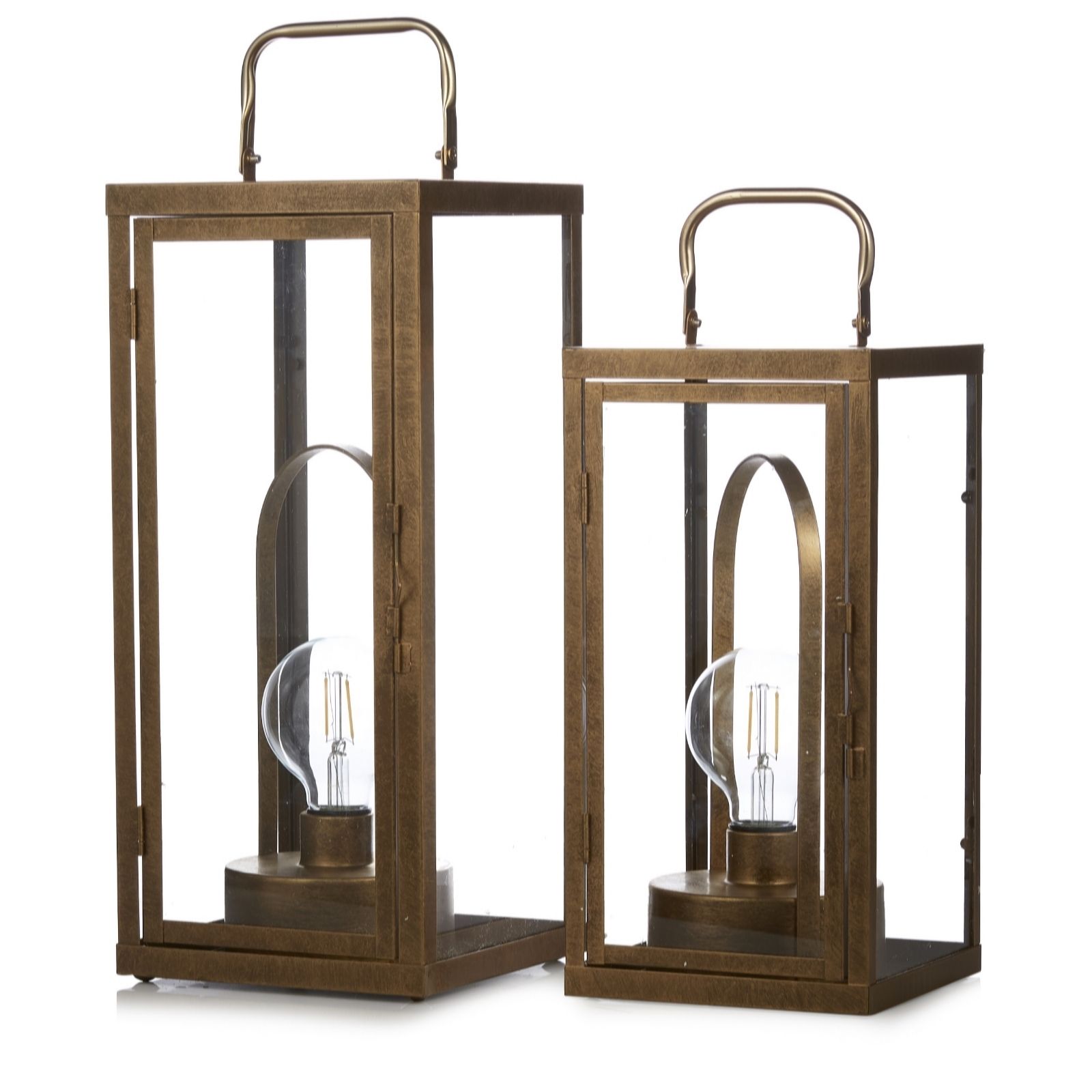 Outlet Amanda Holden Set of 2 Square Lanterns with Removable Lamps - QVC UK
