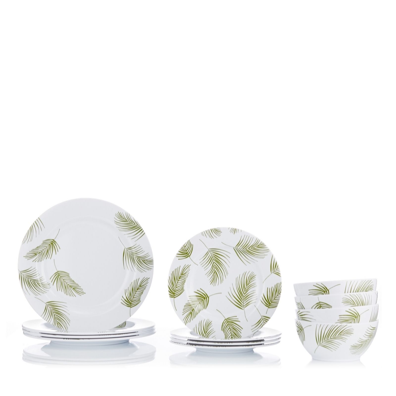 Outlet Temptations Classic 12pc Melamine Dinnerware Set QVC UK