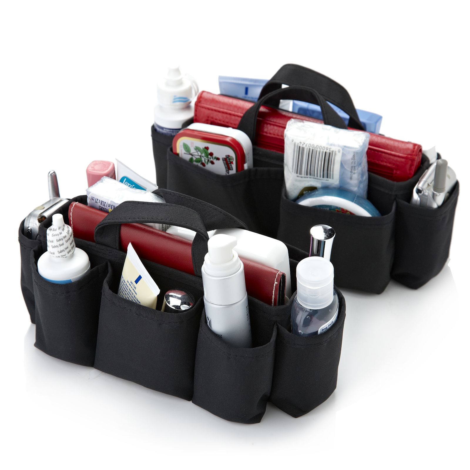 Set of 2 Microfibre Multi Pocket Bag Organisers by Lori Greiner QVC UK