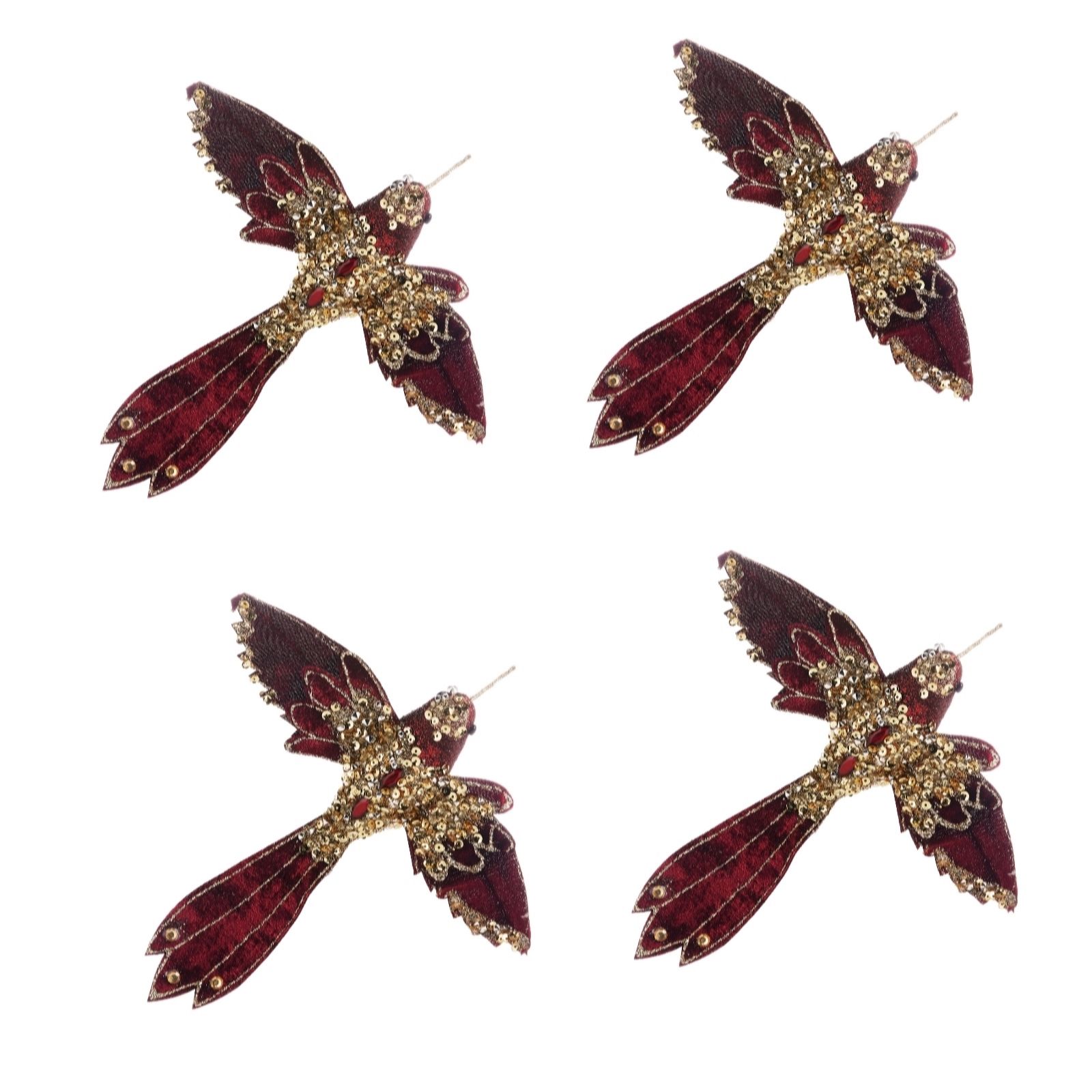 Outlet Alison Cork Set of 4 Clip On Bird Decorations QVC UK