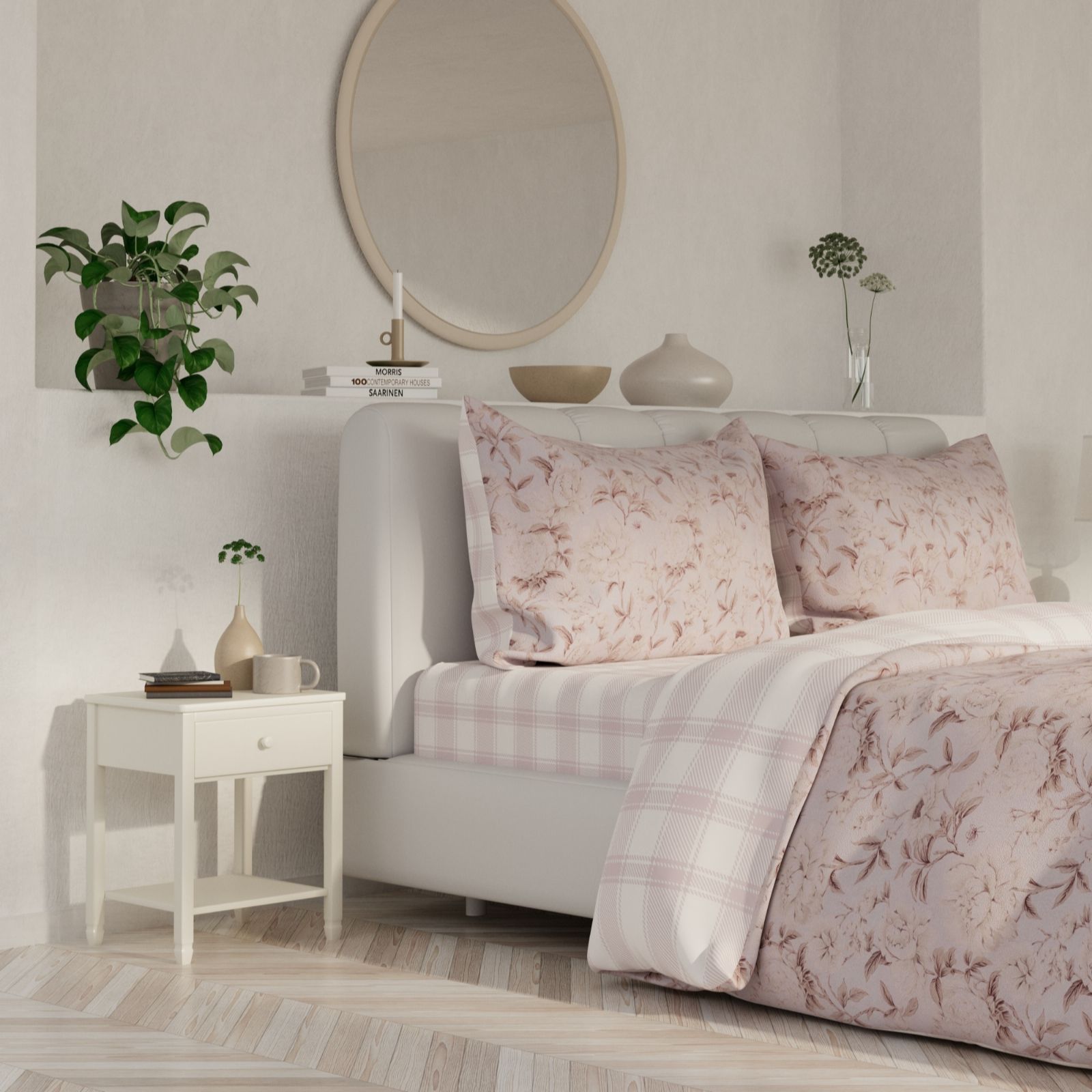 Supersoft by Cozee Home Floral Gingham Reversible 4 Piece Duvet