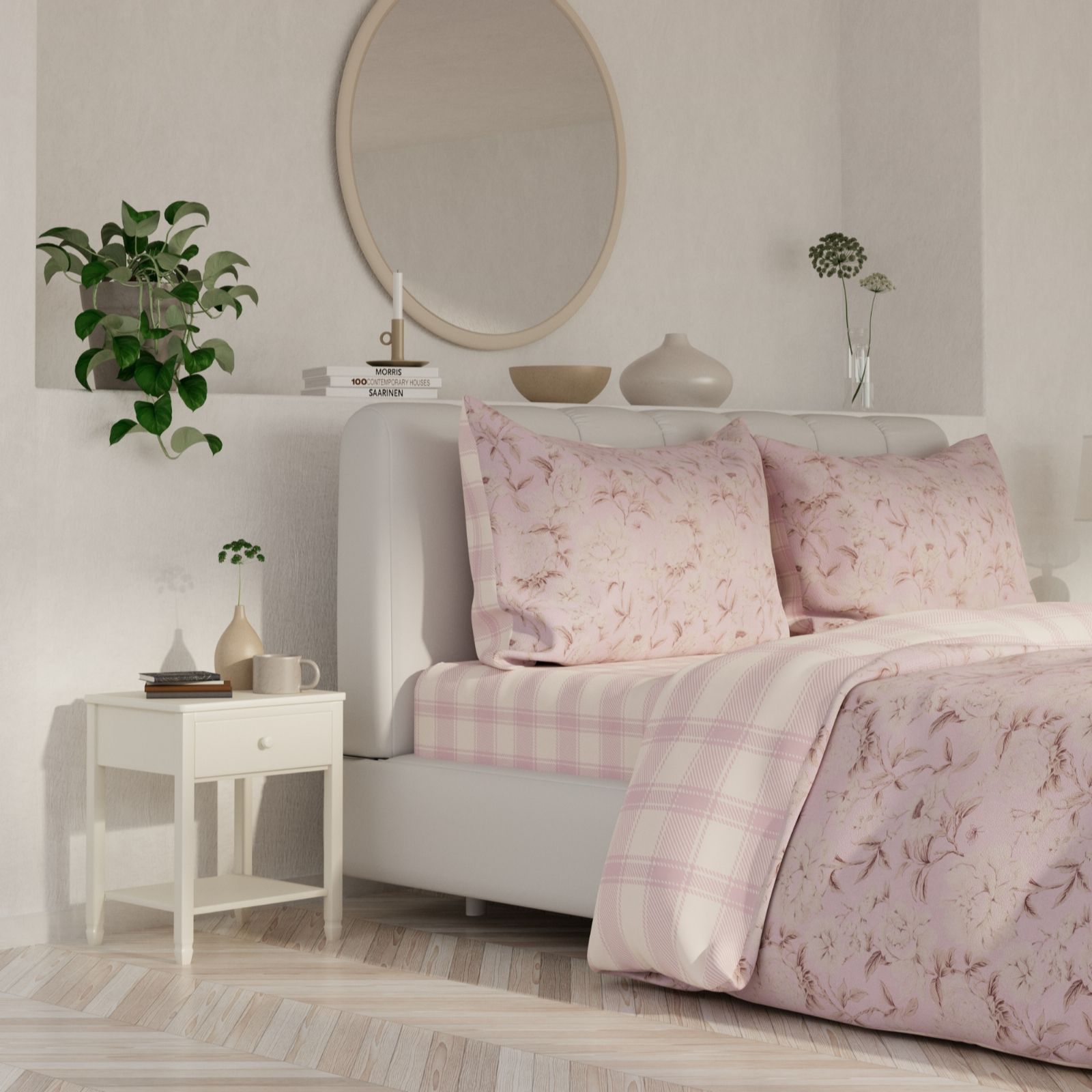 Supersoft by Cozee Home Floral Gingham Reversible 4 Piece Duvet