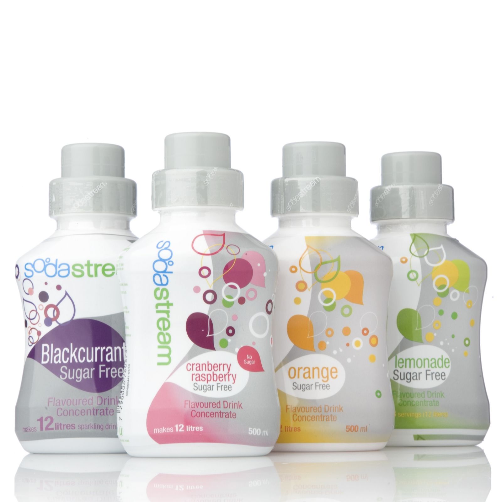 SodaStream Pack of 4 Sugarfree Concentrate Assortment QVC UK
