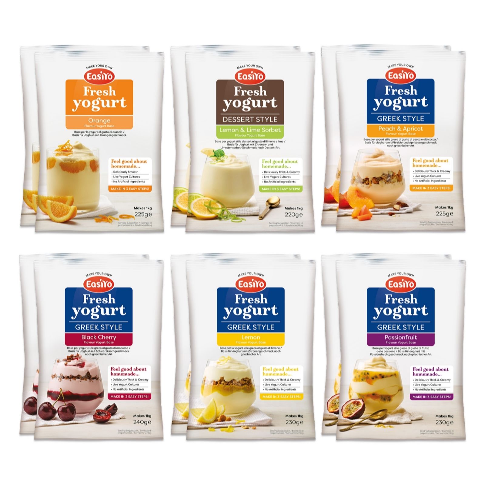 Easiyo Set of 12 Yoghurt CitrusFruit Selection