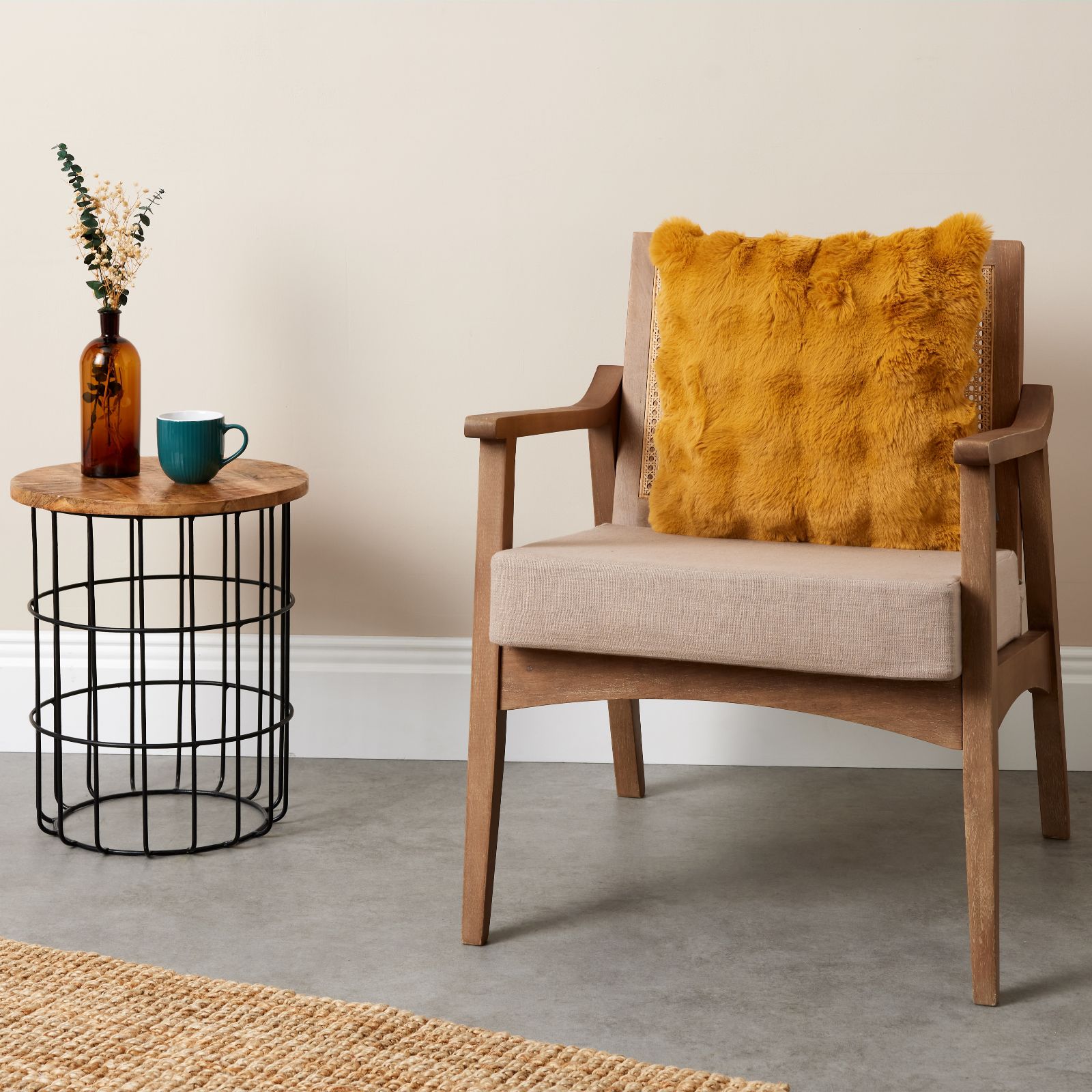 Cozee Home Textured Luxury Faux Fur Cushion
