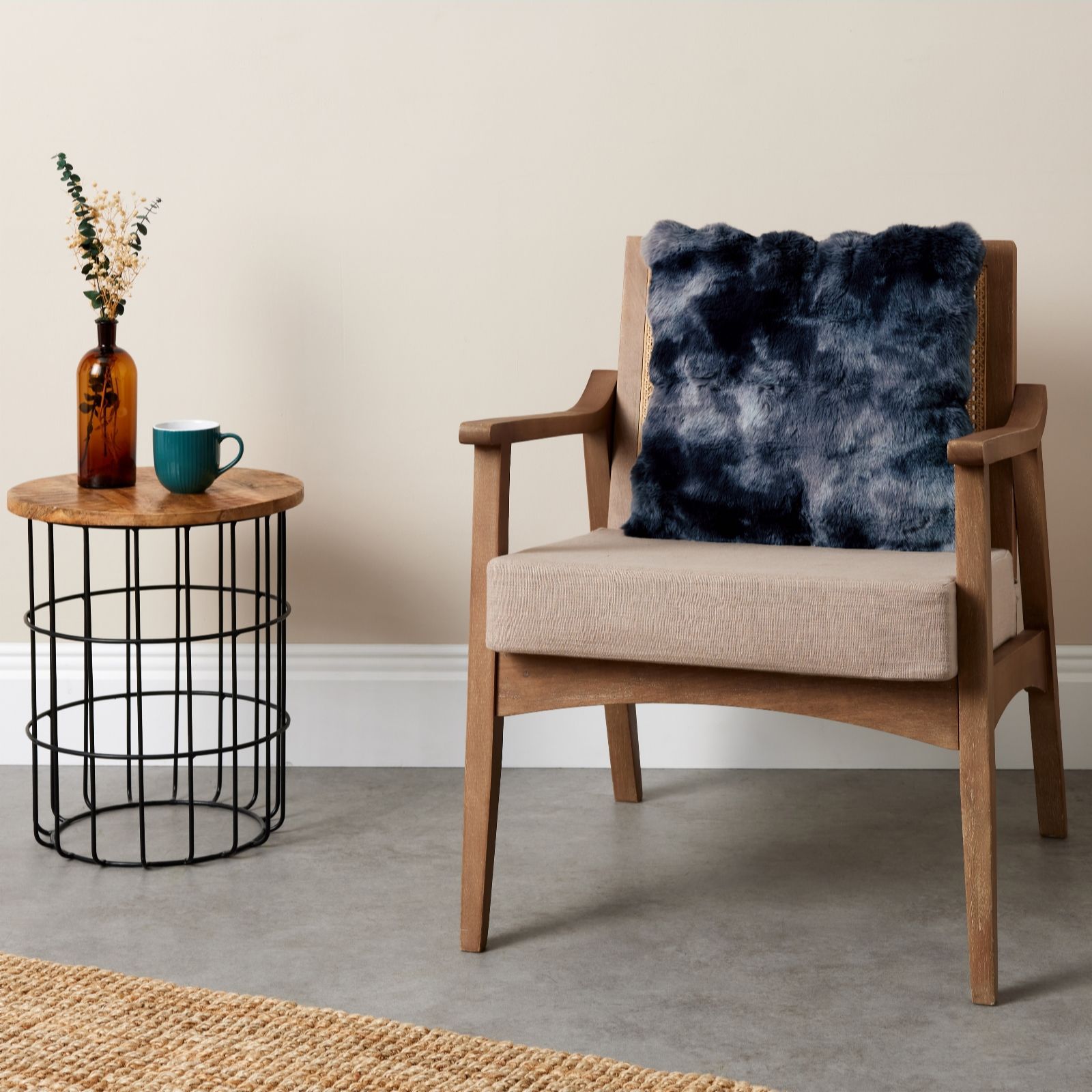 Cozee Home Textured Luxury Faux Fur Cushion