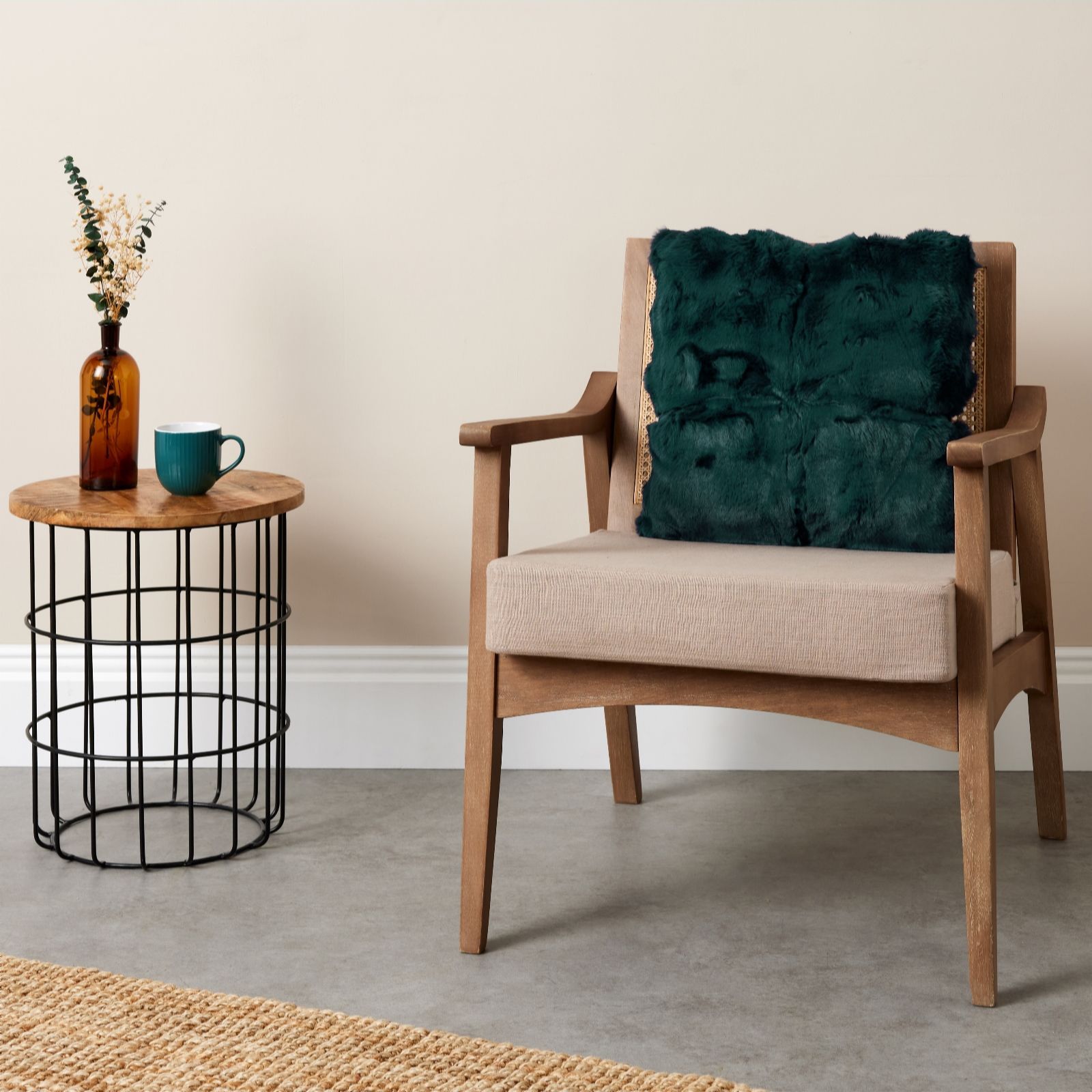 Cozee Home Textured Luxury Faux Fur Cushion