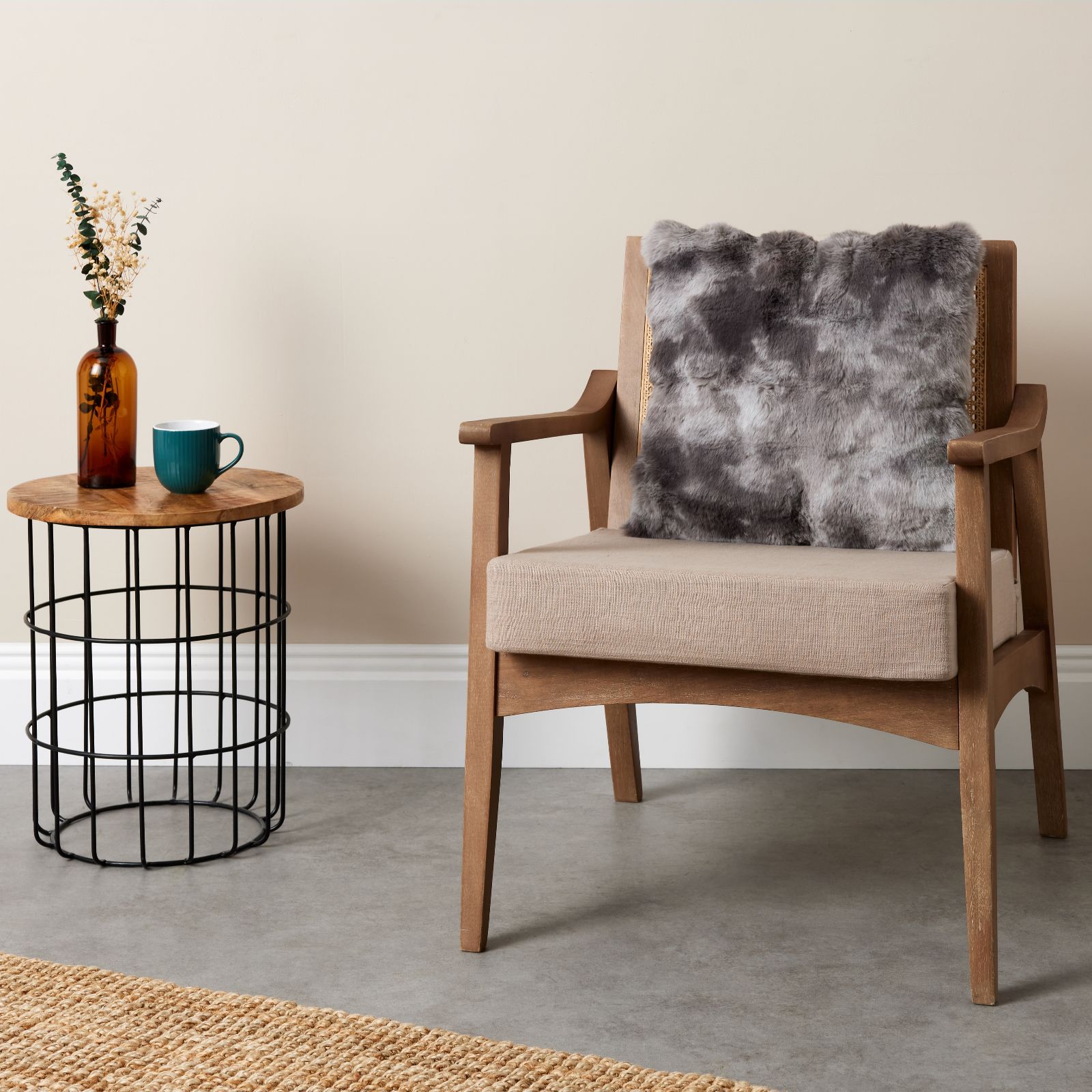 Cozee Home Textured Luxury Faux Fur Cushion