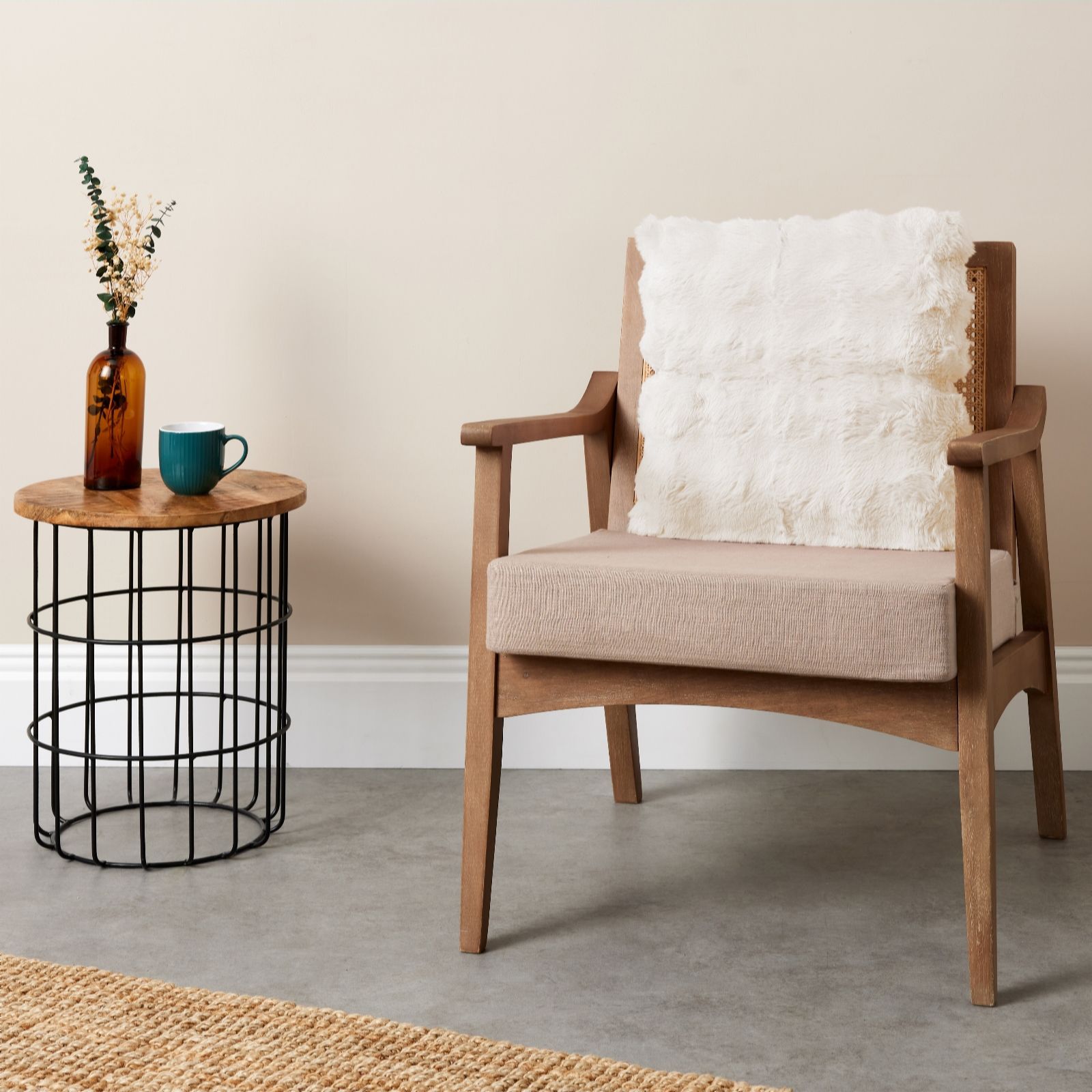 Cozee Home Textured Luxury Faux Fur Cushion