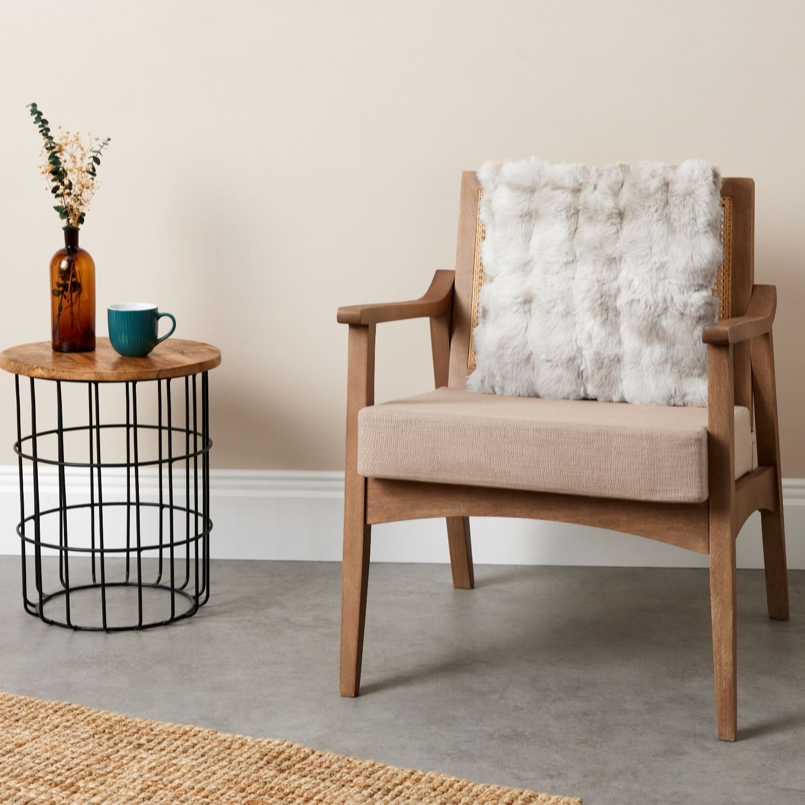 Cozee Home Textured Luxury Faux Fur Cushion