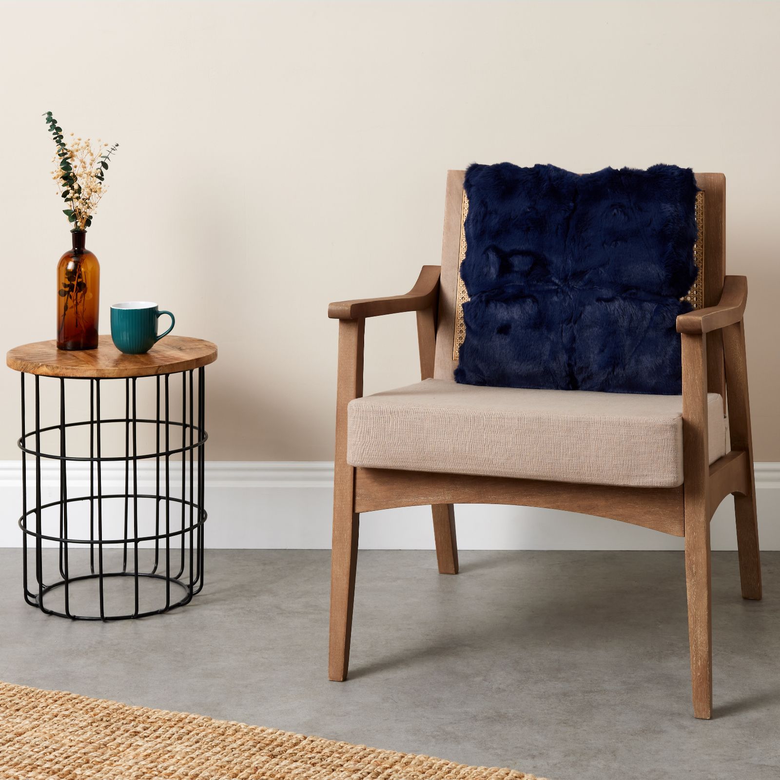 Cozee Home Textured Luxury Faux Fur Cushion