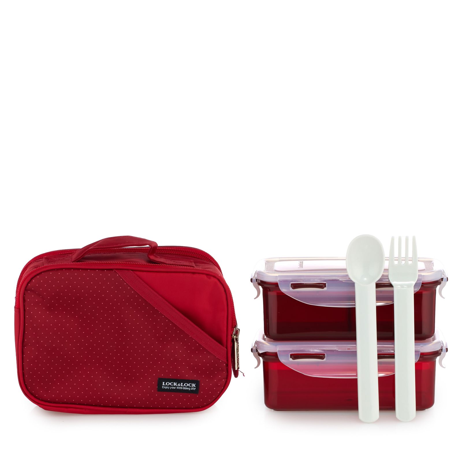 LocknLock Lunch Box Set with Spoon & Fork