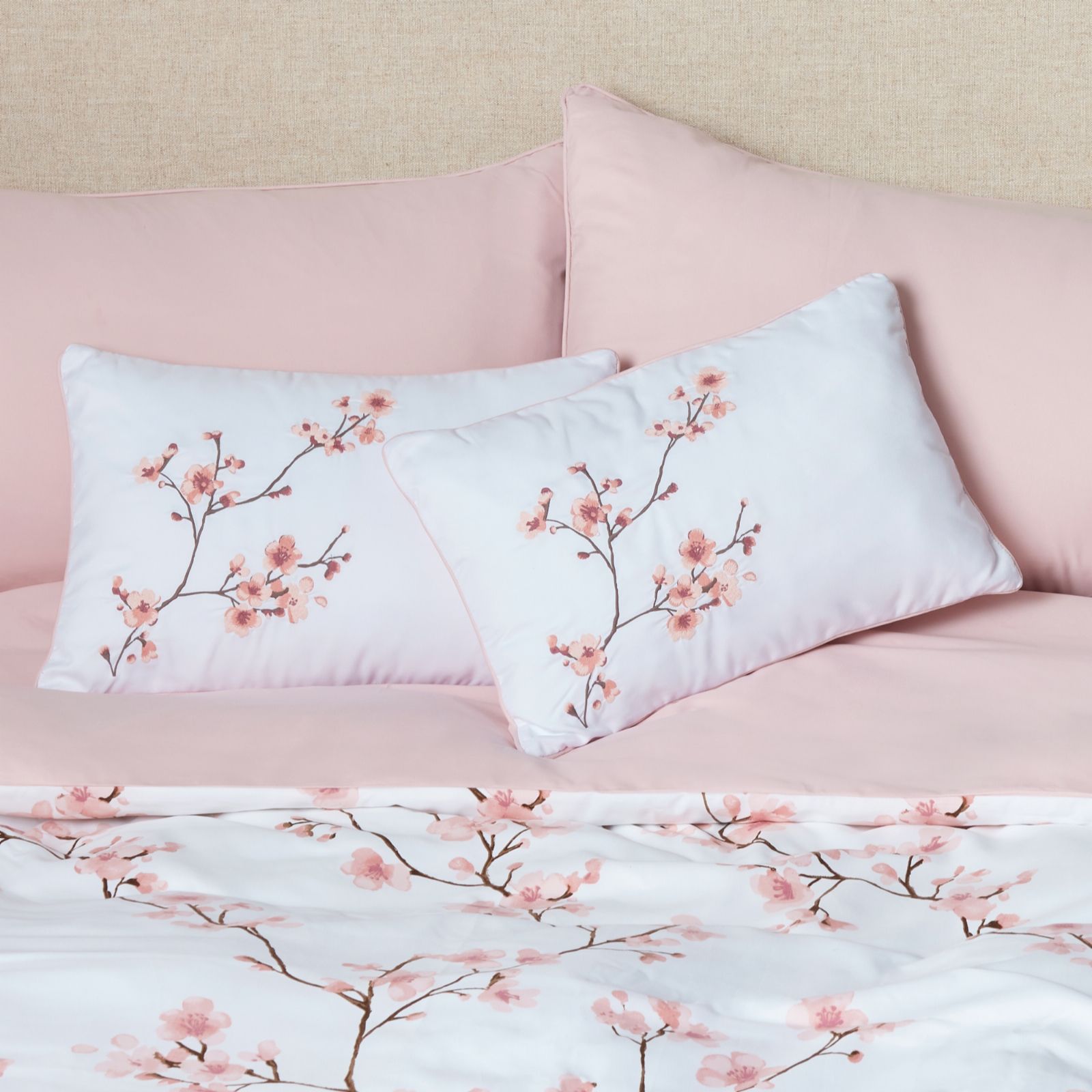 Cozee Home Floral Embroidery Rectangle Cushion