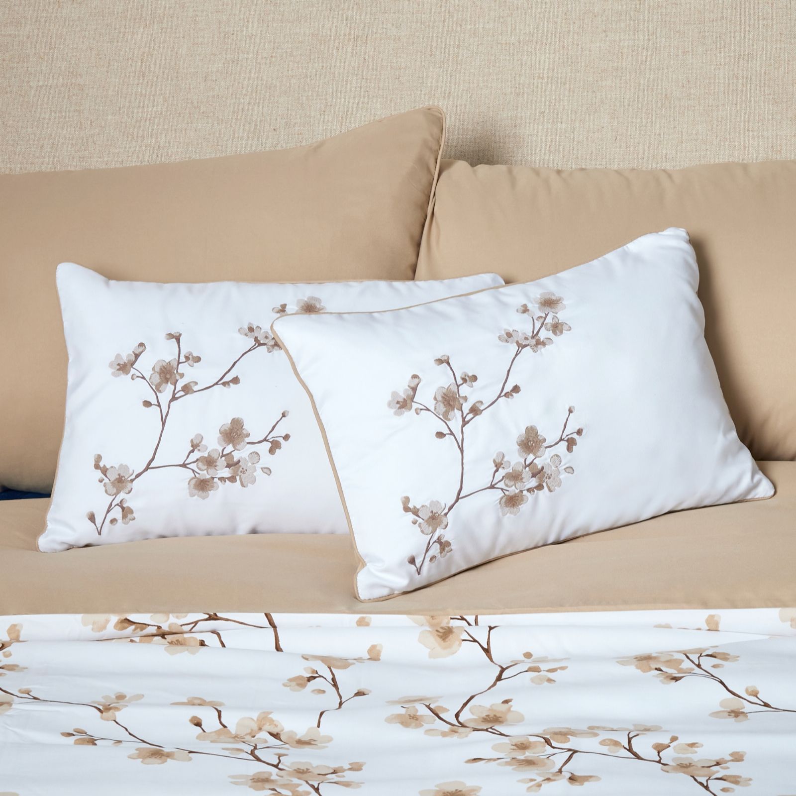 Cozee Home Floral Embroidery Rectangle Cushion
