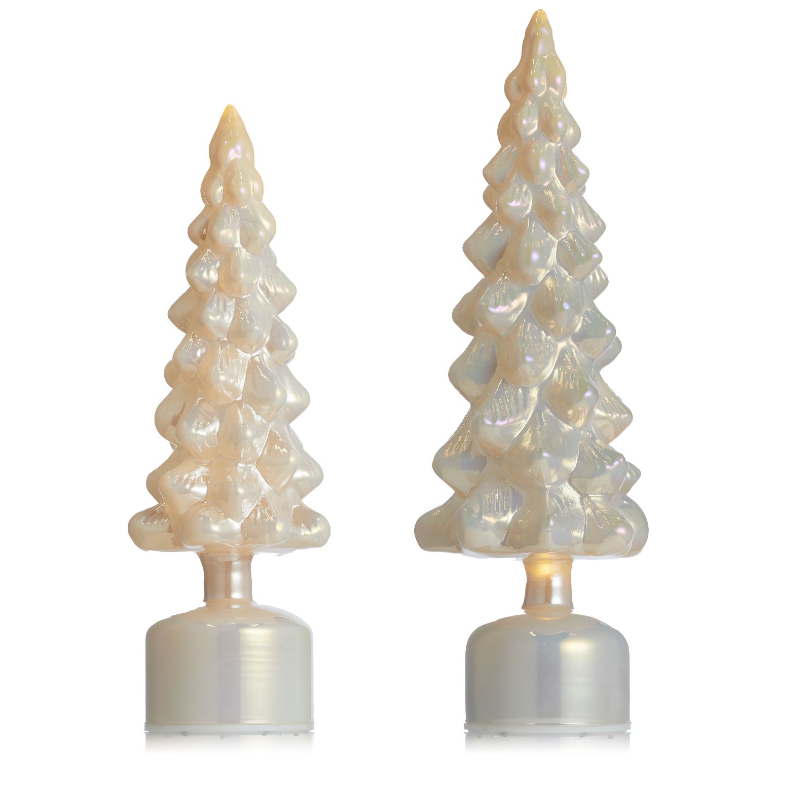 Home Stories Pre Lit Set Of 2 Rotating Glass Christmas Tree