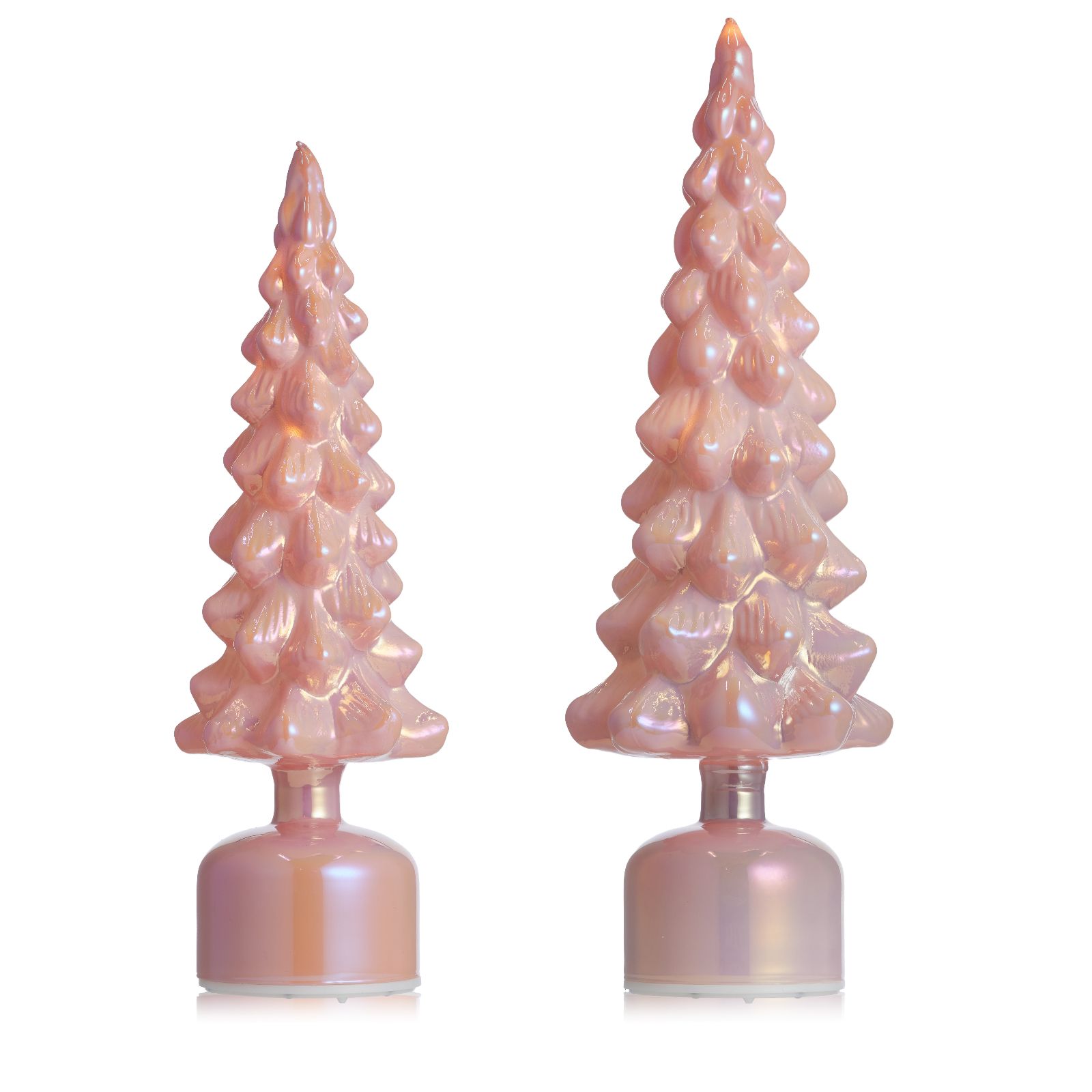 Home Stories Pre Lit Set Of 2 Rotating Glass Christmas Tree