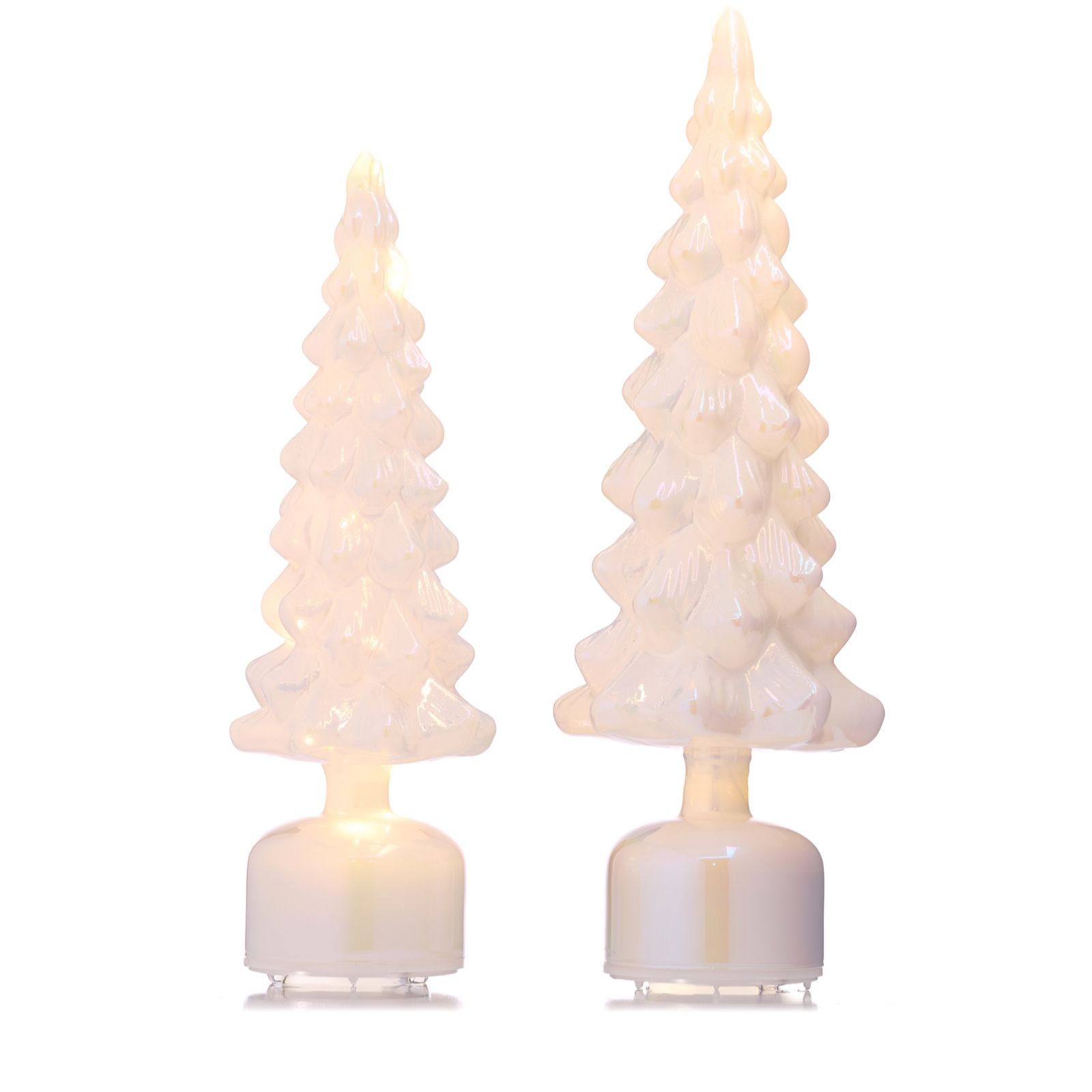 Home Stories Pre Lit Set Of 2 Rotating Glass Christmas Tree