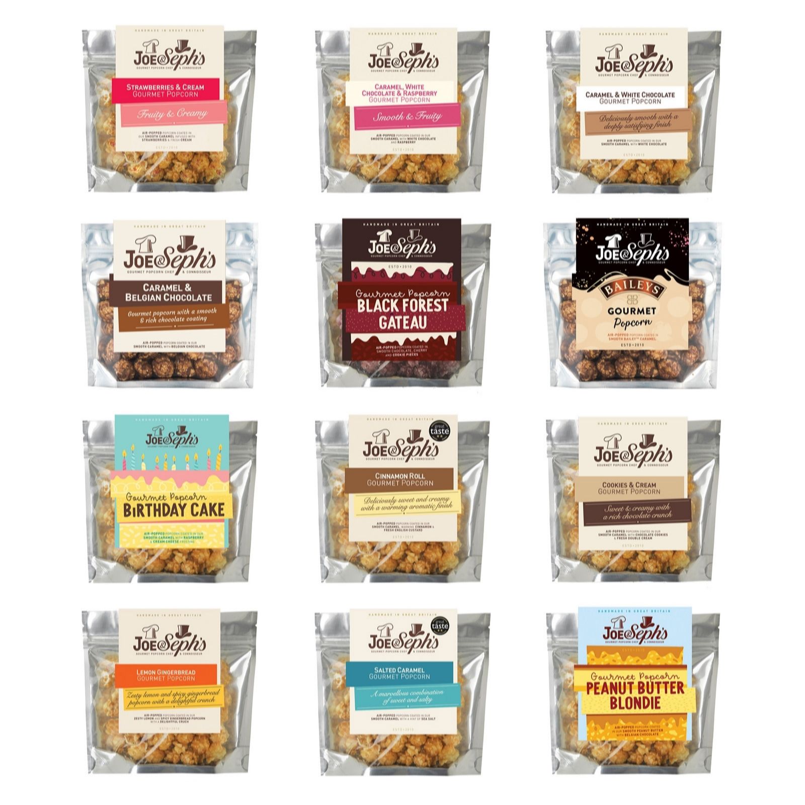 Joe & Seph's 12 Piece Summer Gourmet Popcorn Snack Bags