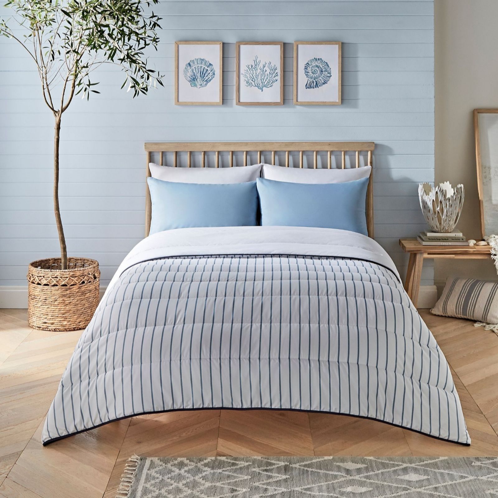 Night Lark Ticking Stripe Coverless 6 Tog Duvet Set