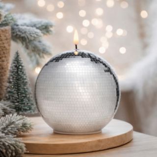 Home Stories LED Pre Lit 17cm Disco Ball Faux Candle