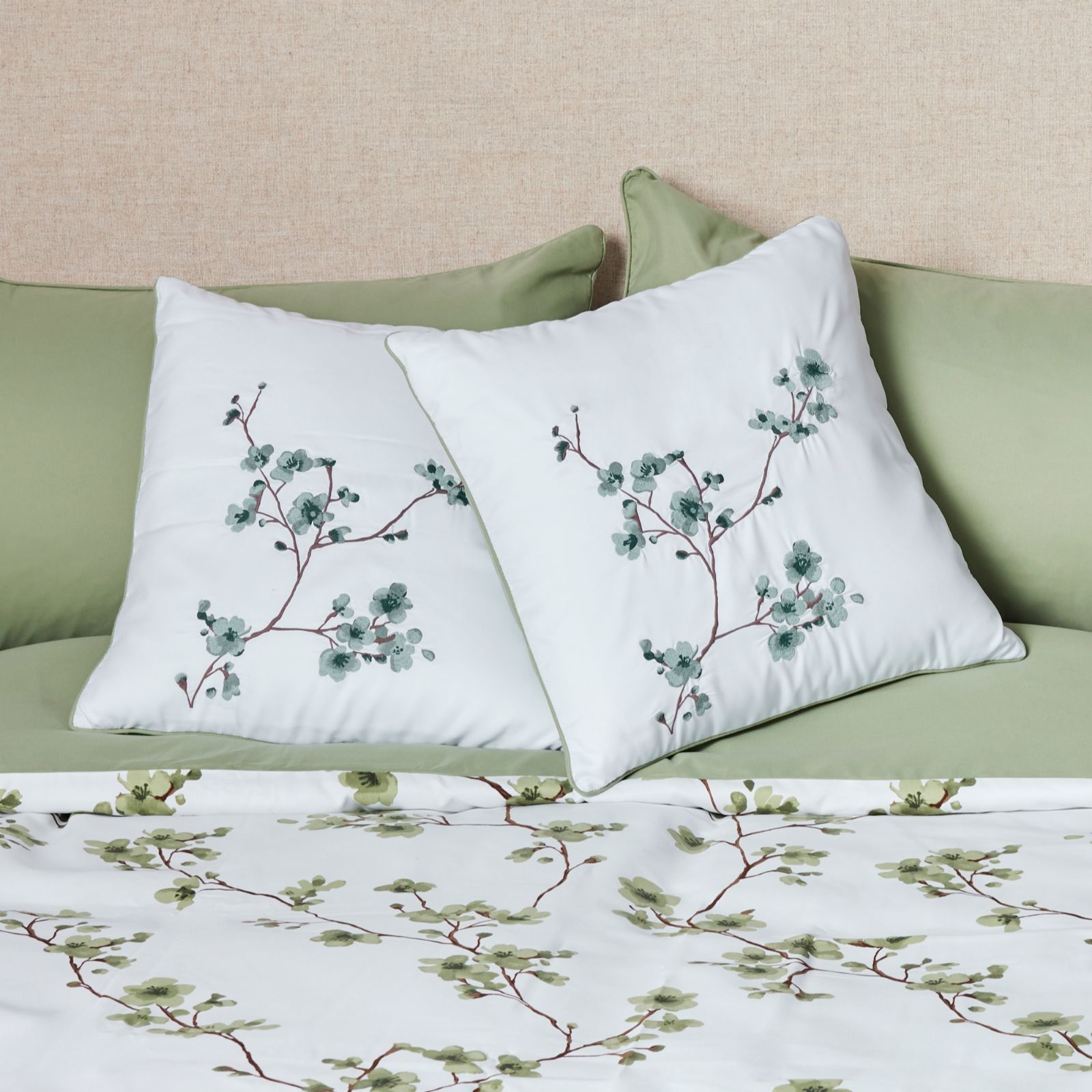 Cozee Home Floral Embroidery Square Cushion