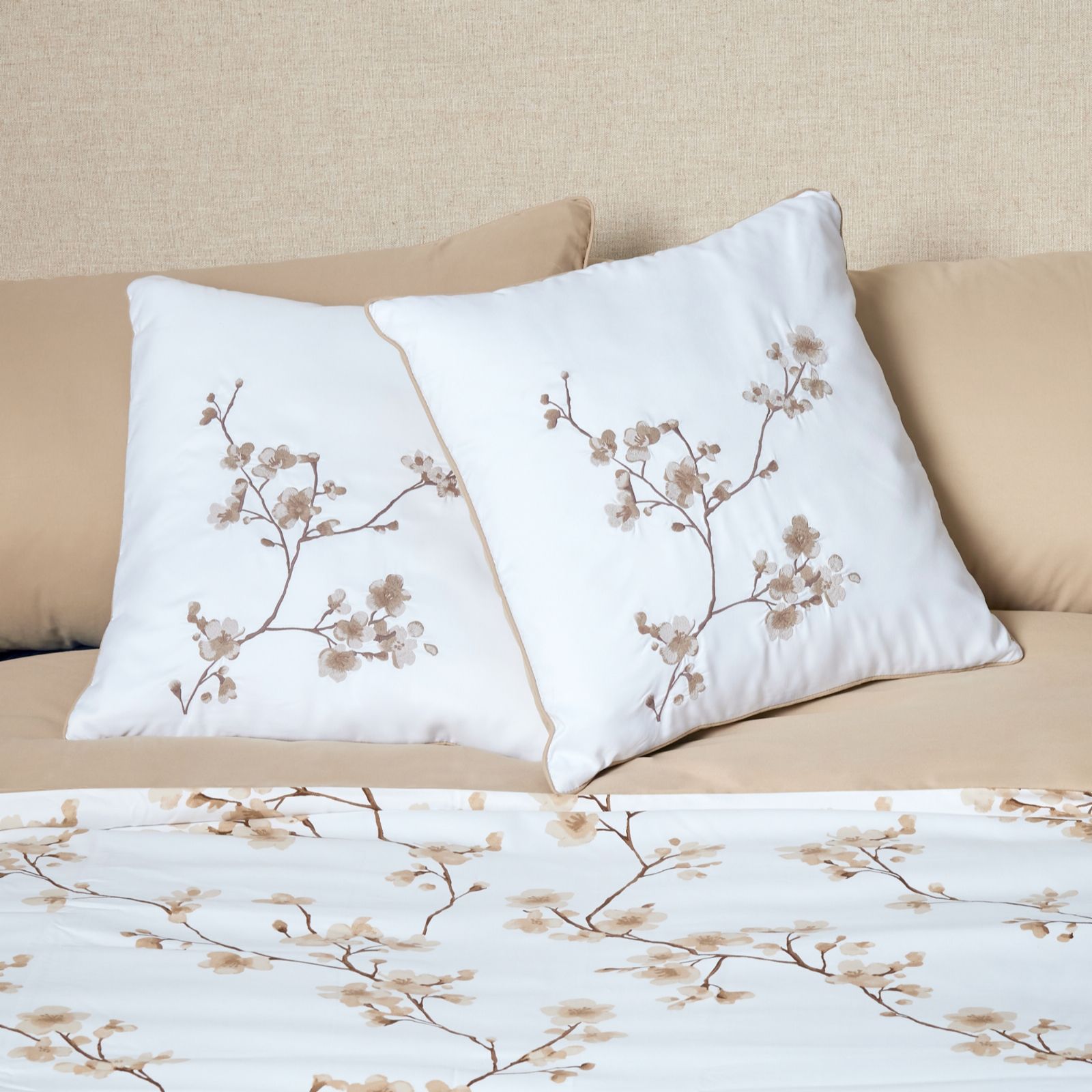 Cozee Home Floral Embroidery Square Cushion