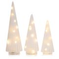 Home stories Set of 3 Frosted Glass Pre Lit Trees