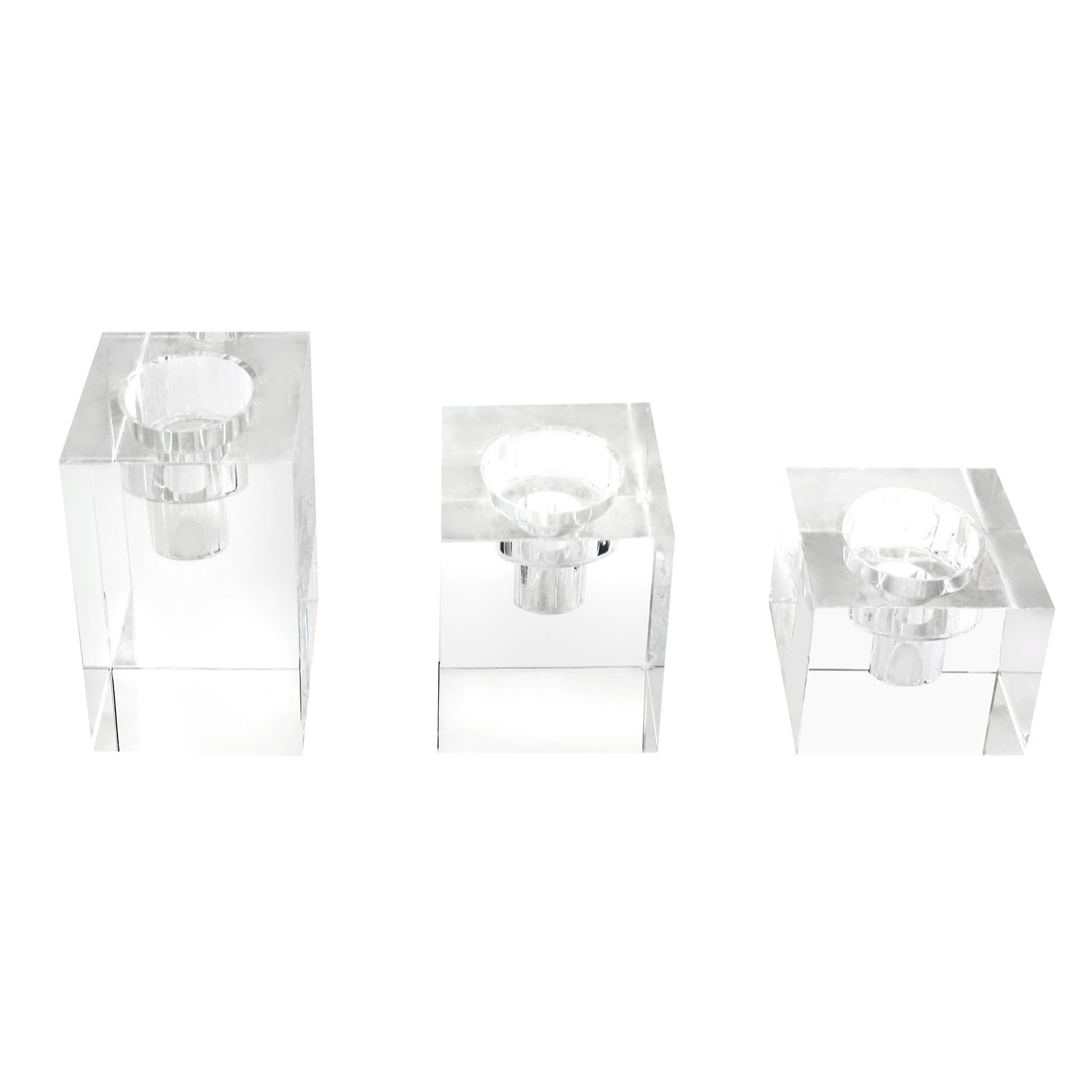 Luxenoa 3 Piece Crystal Candle Holder Set