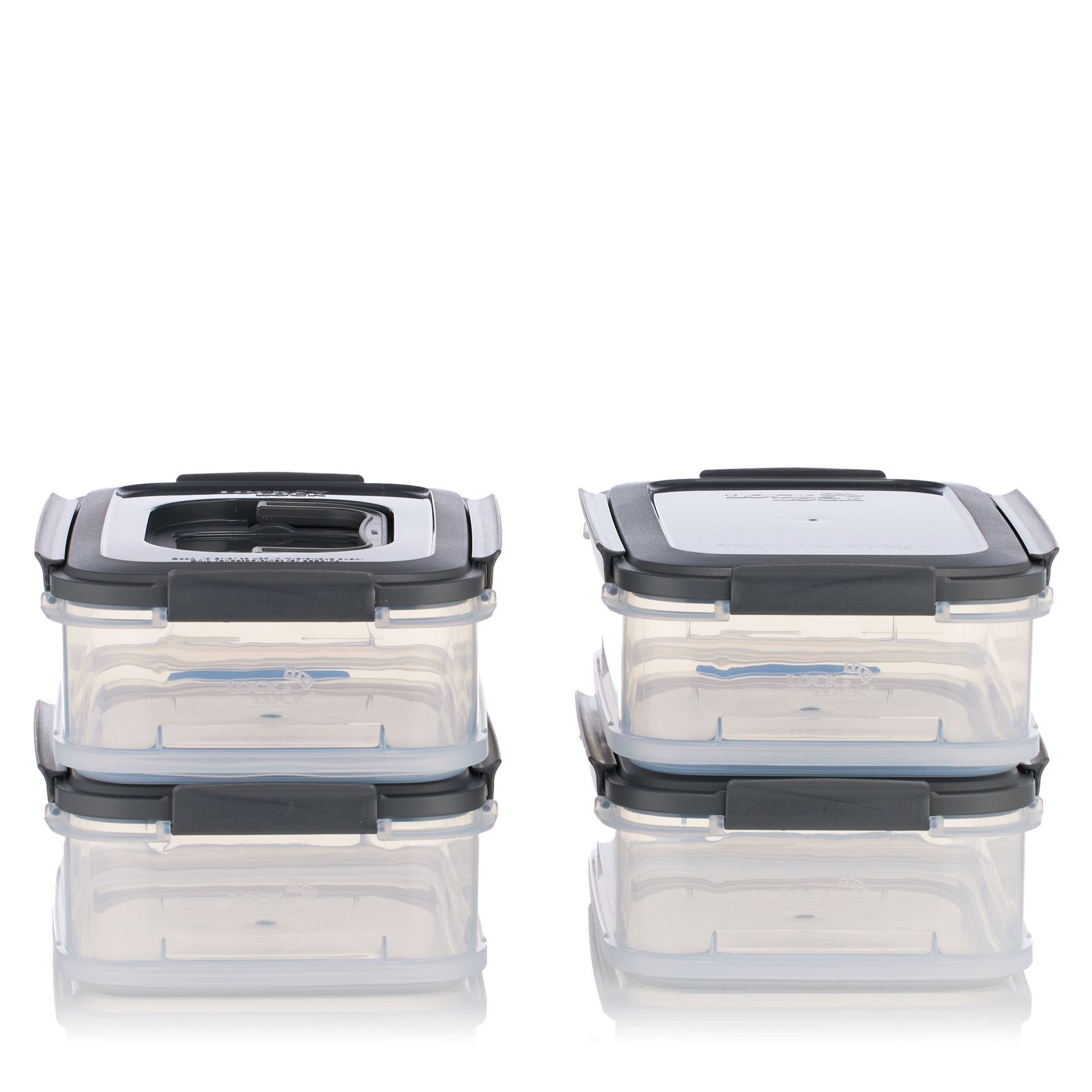 Lock & Lock 4 Piece Interlocking Containers with Handle