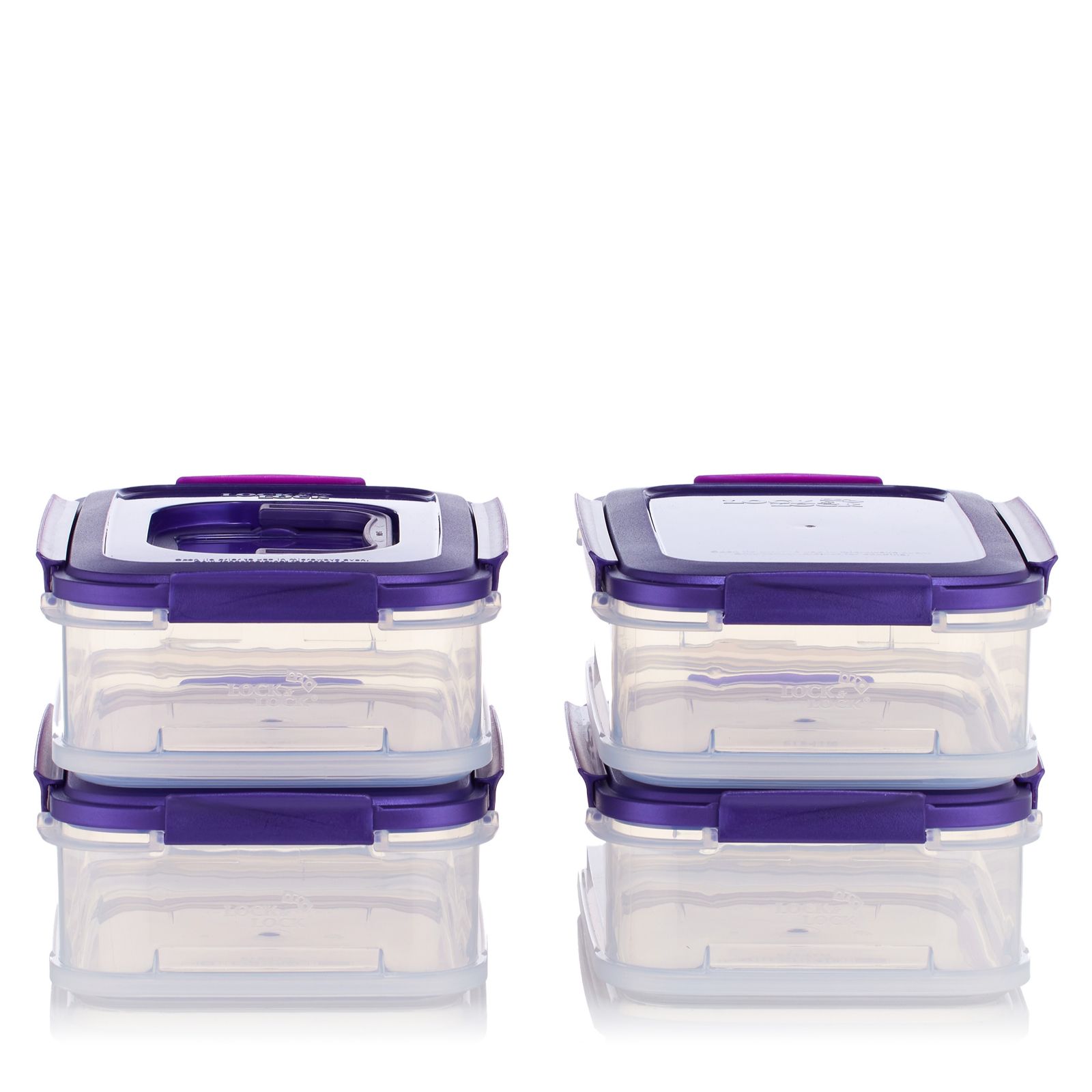 Lock & Lock 4 Piece Interlocking Containers with Handle
