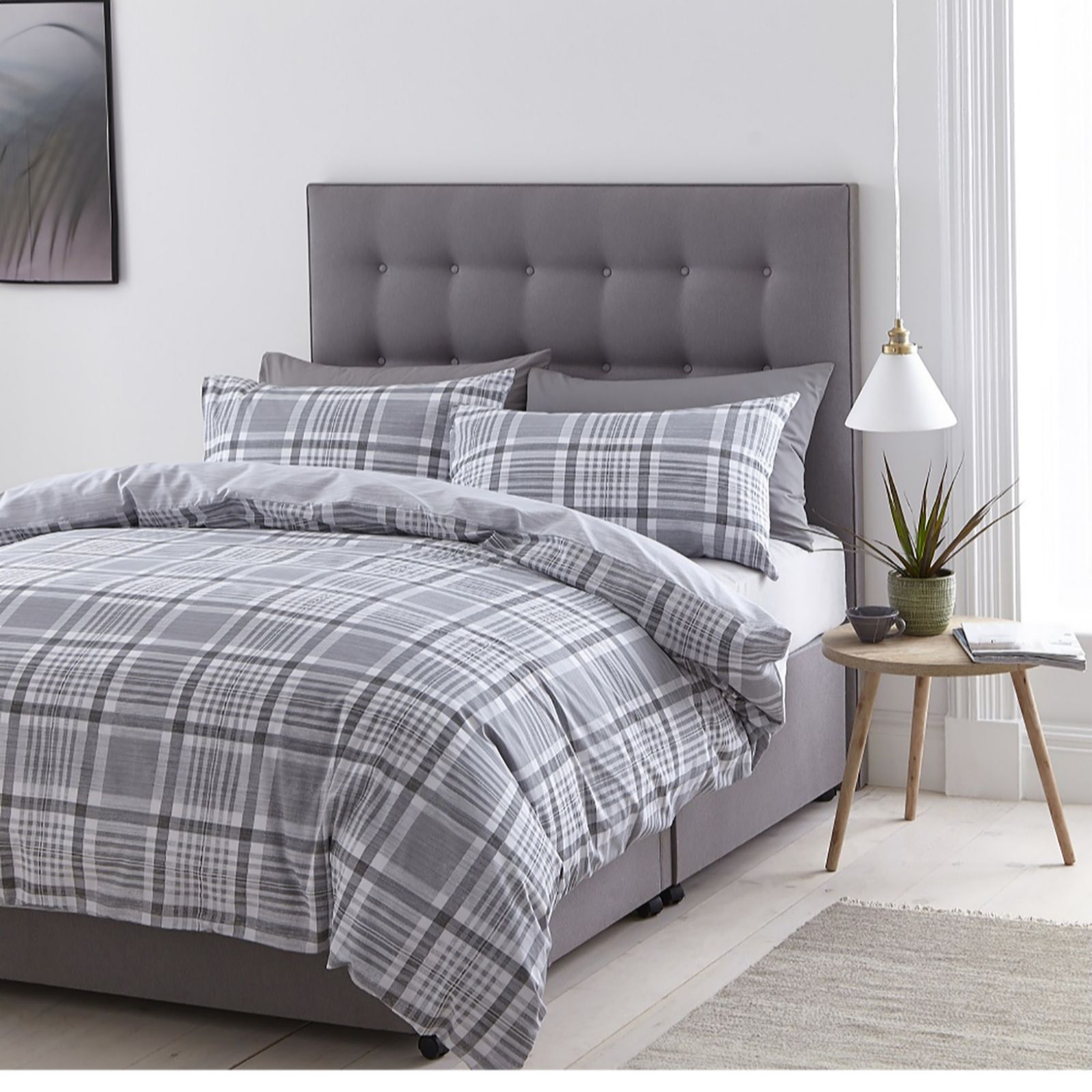 Silentnight Nils Check Duvet Set Qvc Uk