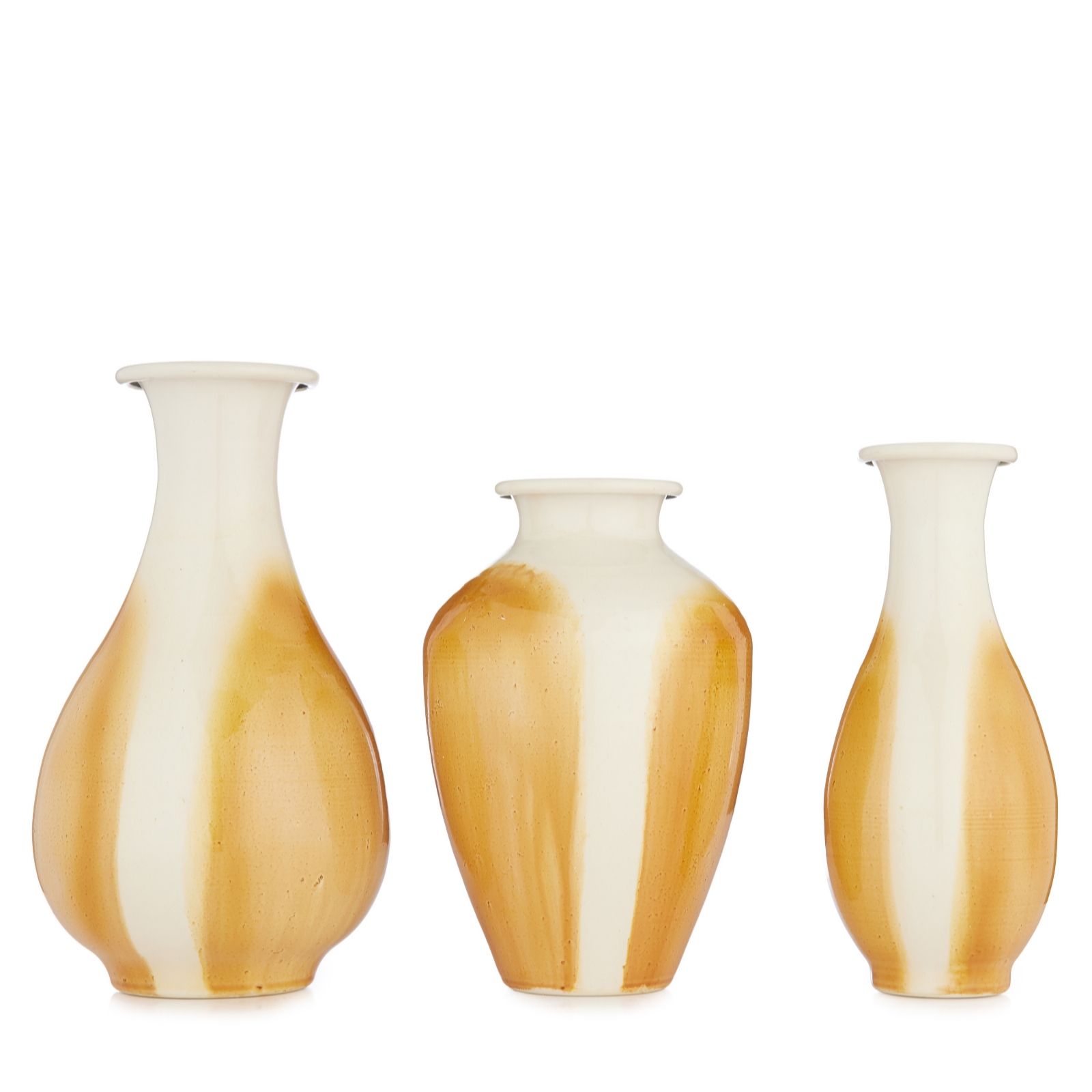 abode Glazed Metal Set of 3 Bud Vases