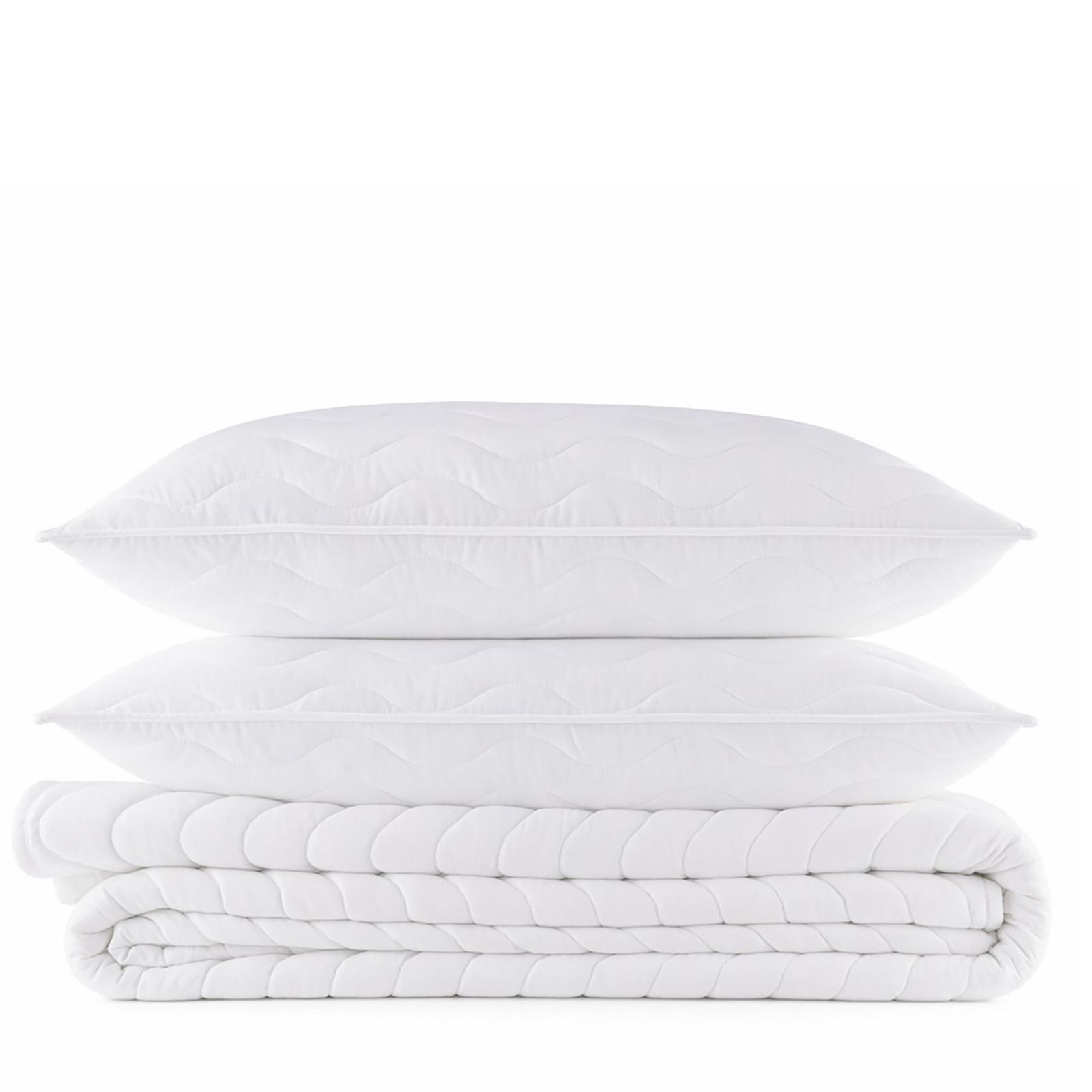 K By Kelly Hoppen Quilted Wave Design Summer Bedspread with 2 Shams