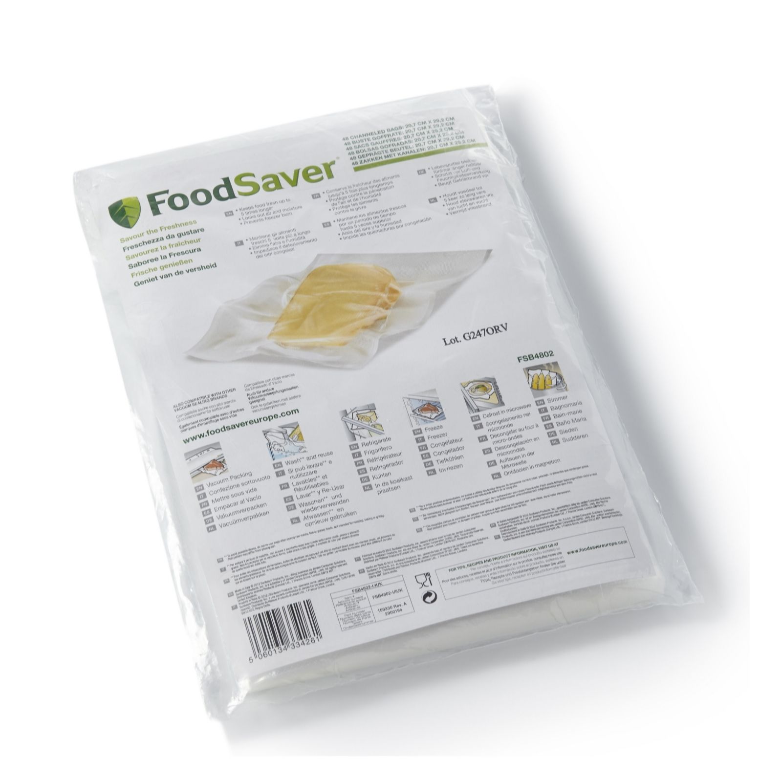 FoodSaver Set of 48 x 0.94L Small Bags QVC UK