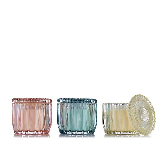 Homeworx by Harry Slatkin & Co Set of 3 Faceted 3 Wick Candles