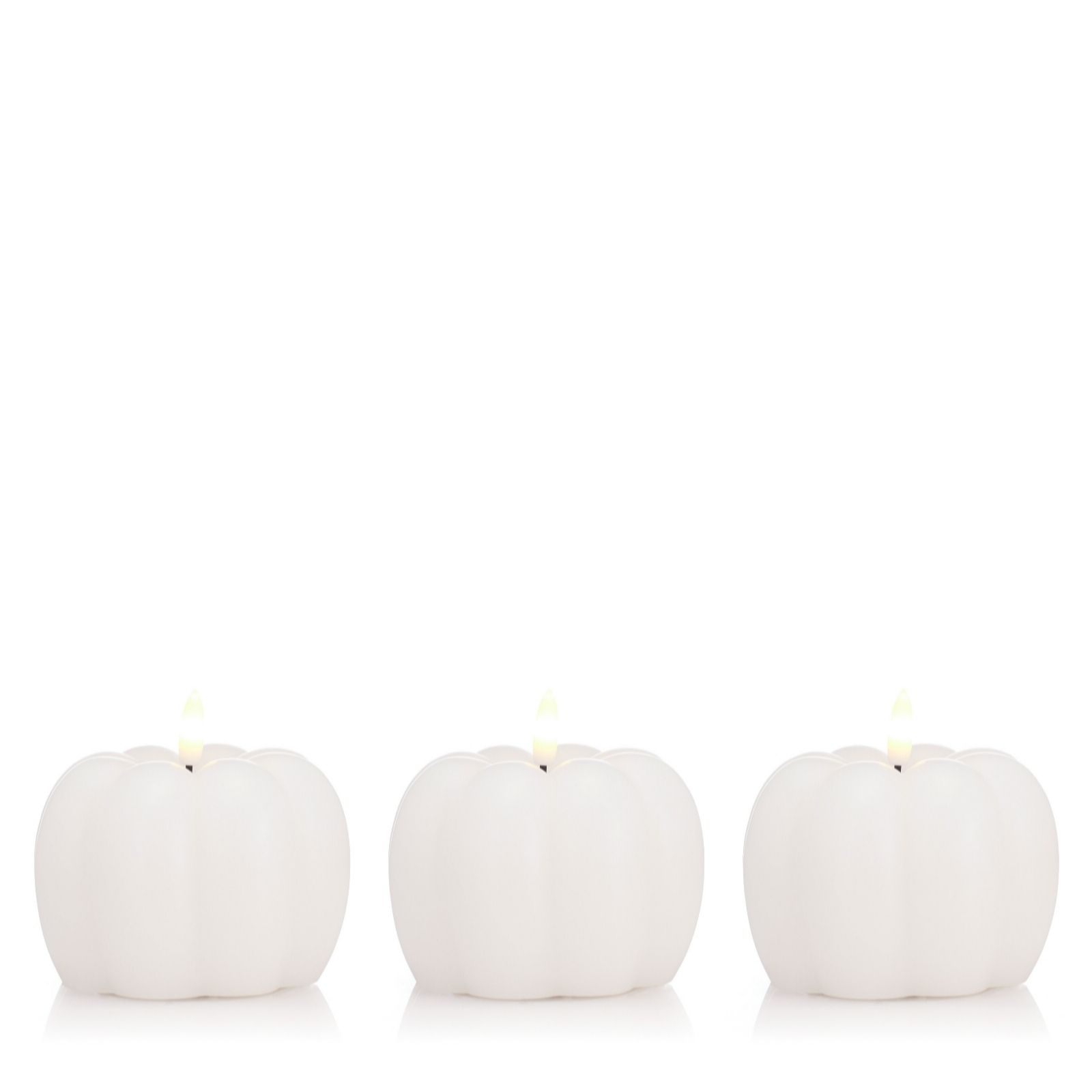 Outlet Home Reflections Set of 3 LED Pumpkin Candles QVC UK