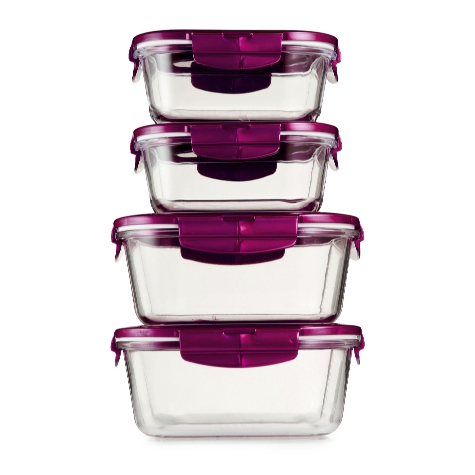 Outlet Lock & Lock Set of 4 Glass Set with Vented Lids