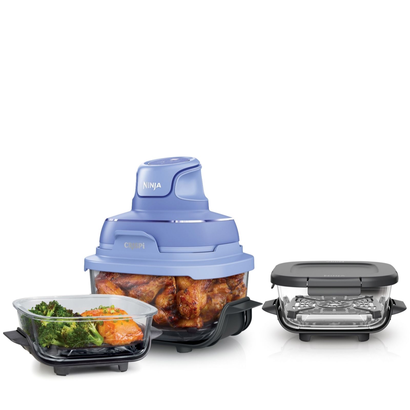 Outlet Ninja CRISPi 4-in-1 Glass Portable Air Fryer 2x 1.4L Containers
