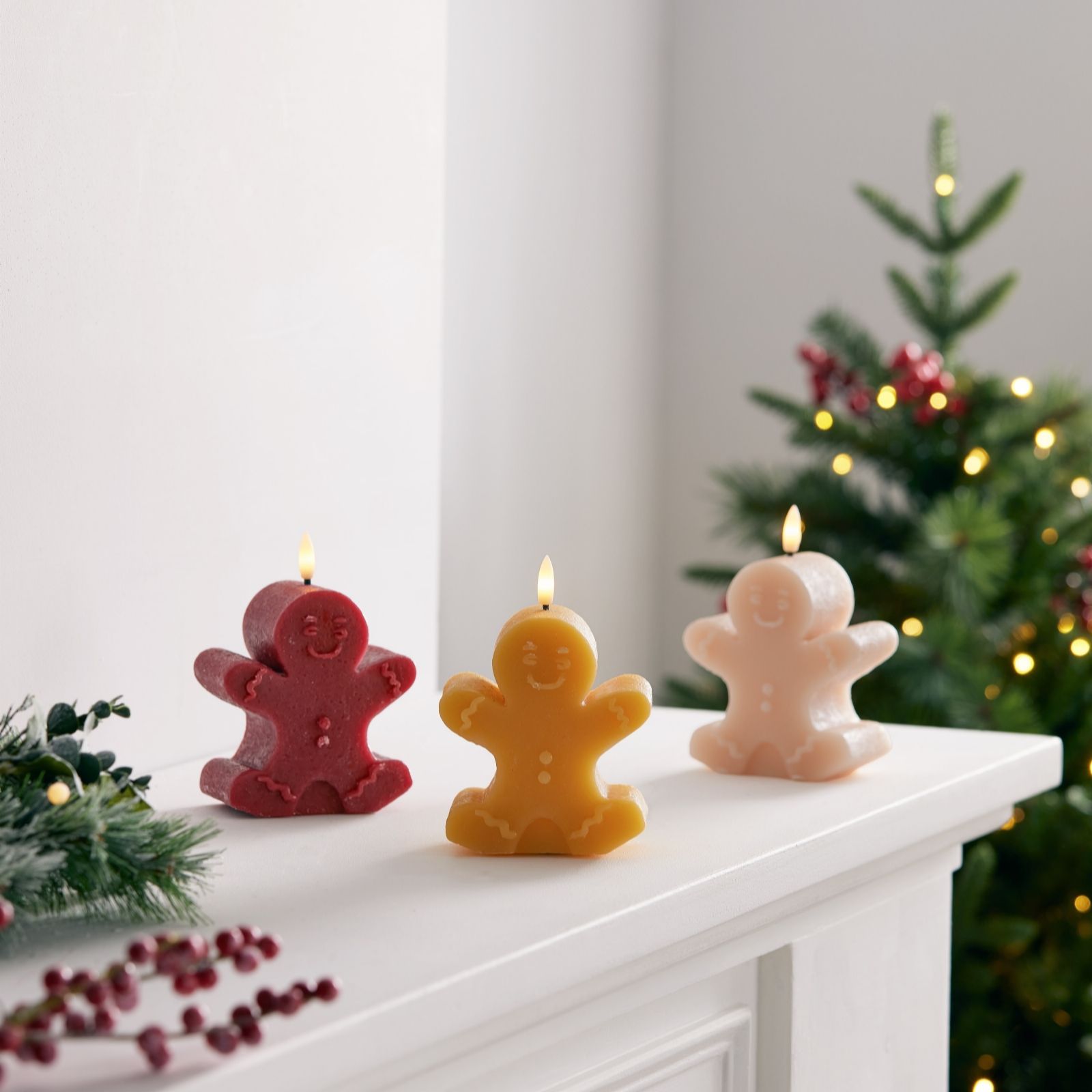 My Home Stories Set of Three Gingerbread Wax Flameless Candles