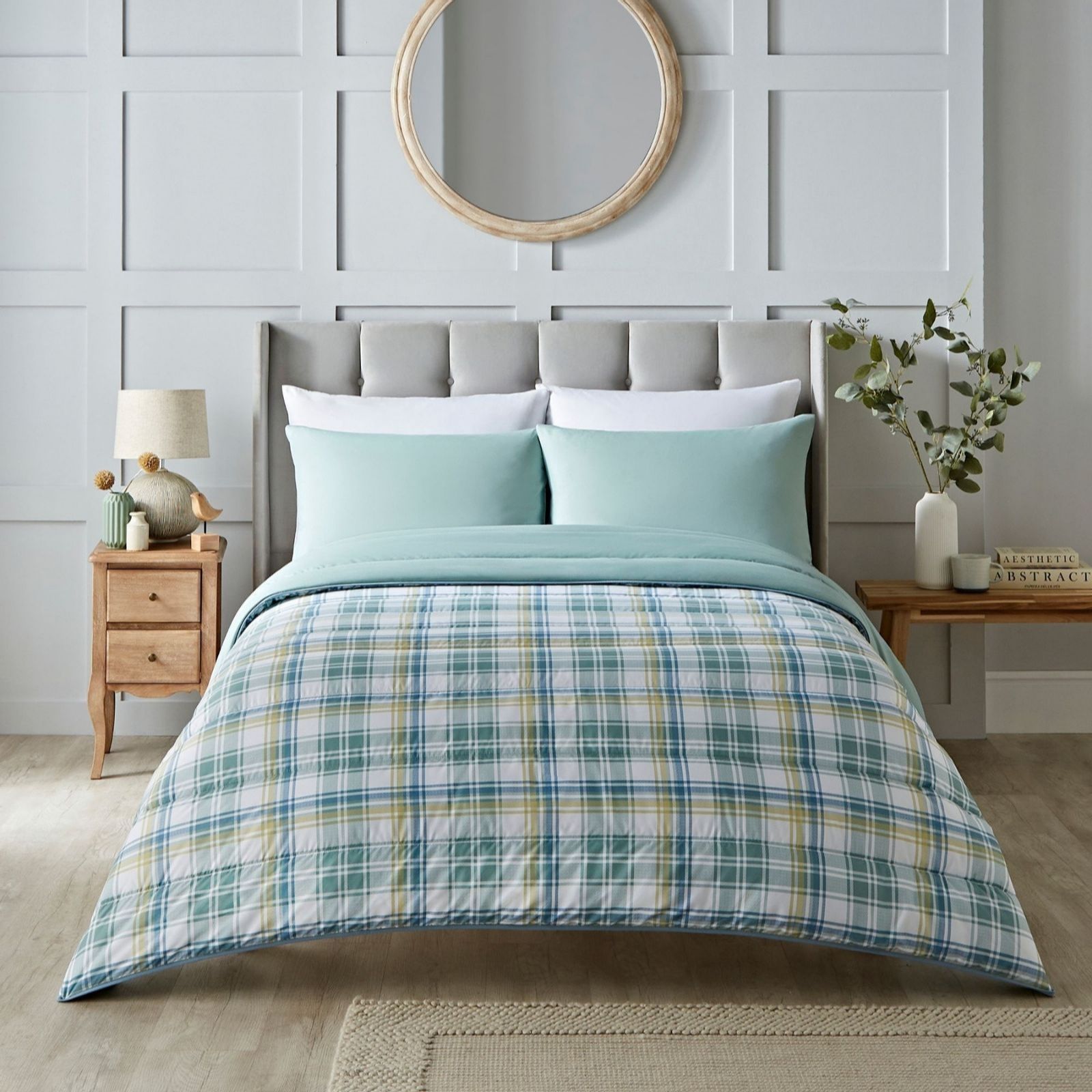 Night Lark Printed Country Check 6 Tog Duvet Set