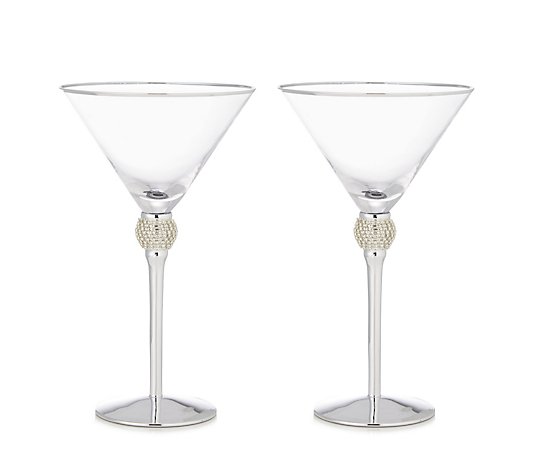 JM by Julien Macdonald Crystal Set Of 2 Cocktail Glass In Gift Box