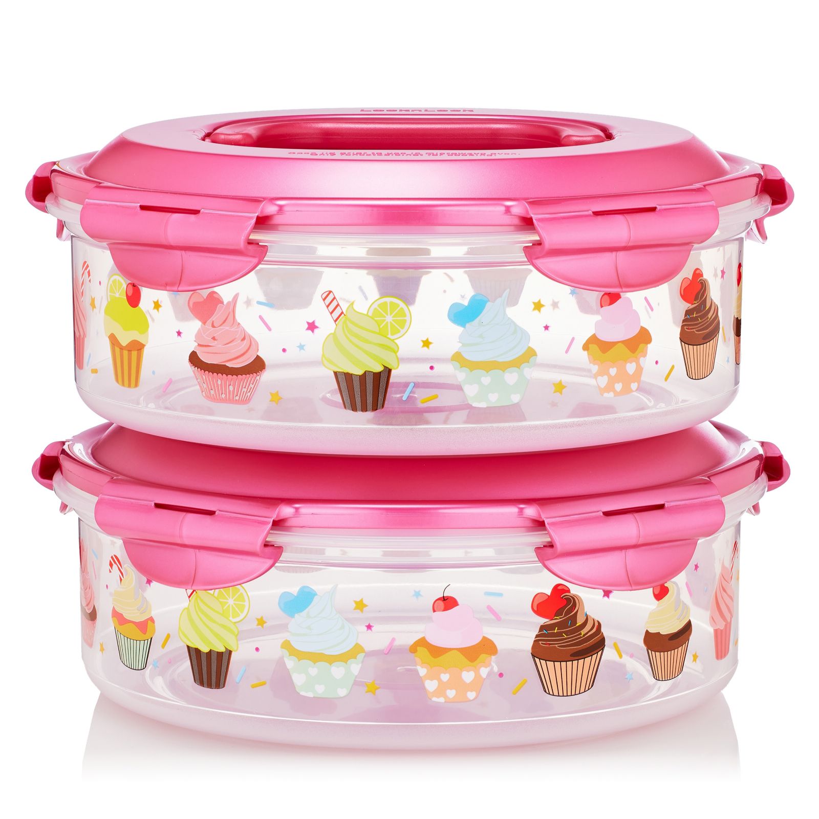 Outlet Lock & Lock Set of 2 Printed Carriers with Handle Lid