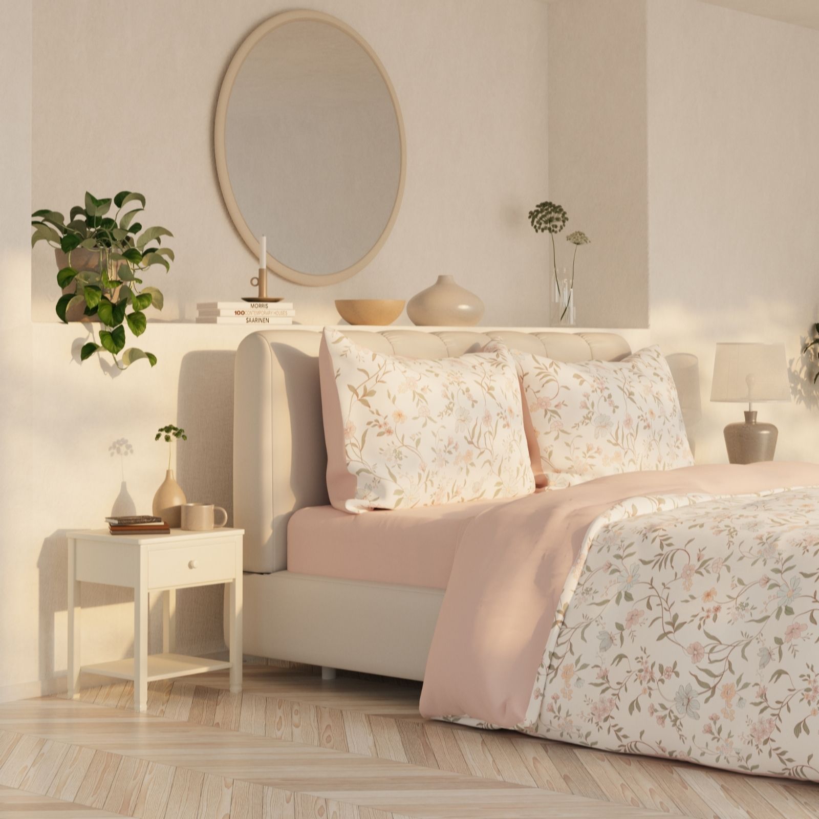  Supersoft by Cozee Home Soft Floral 4 Piece Duvet Set