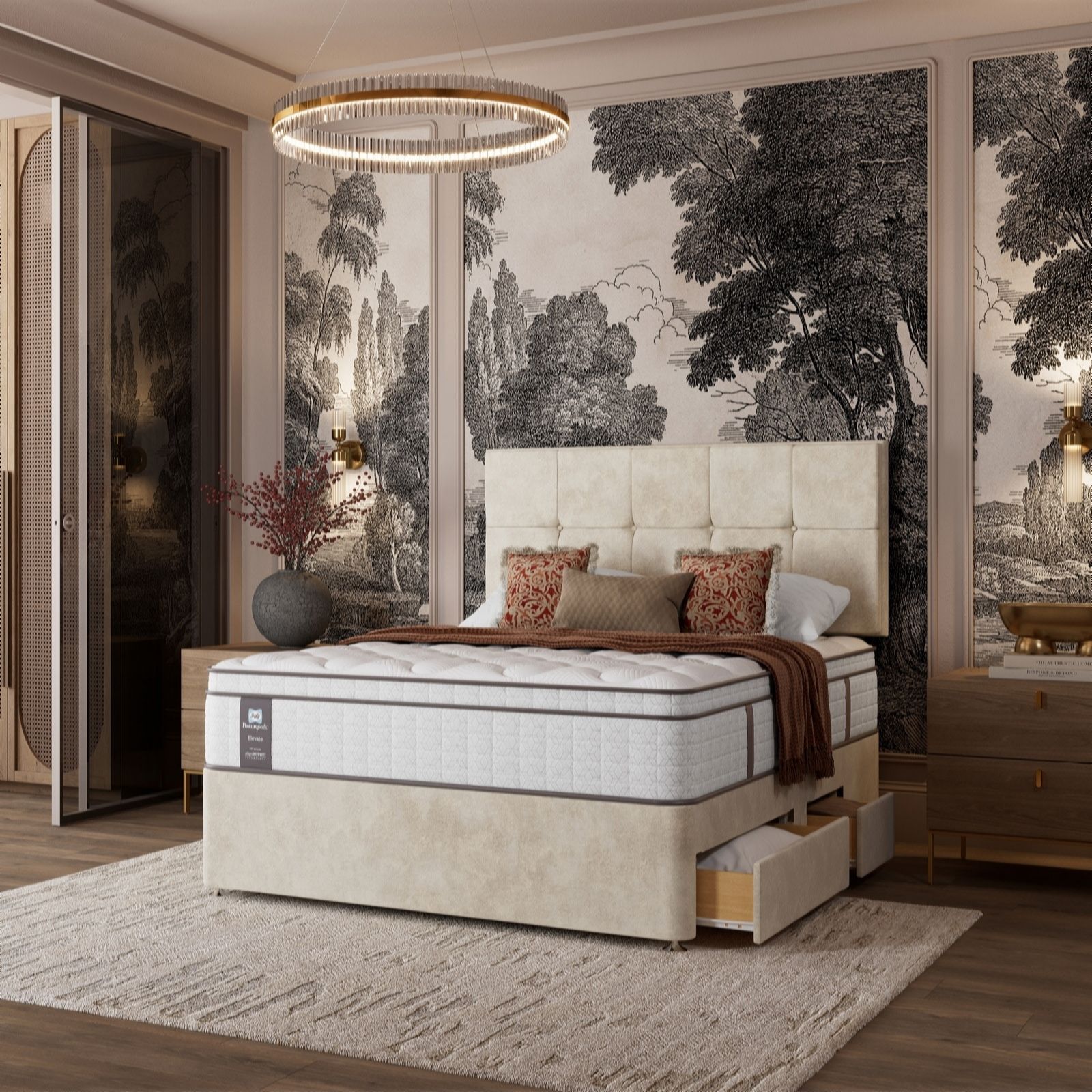 Sealy Elevate Posturepedic Gel Memory Cool Mattress & Divan