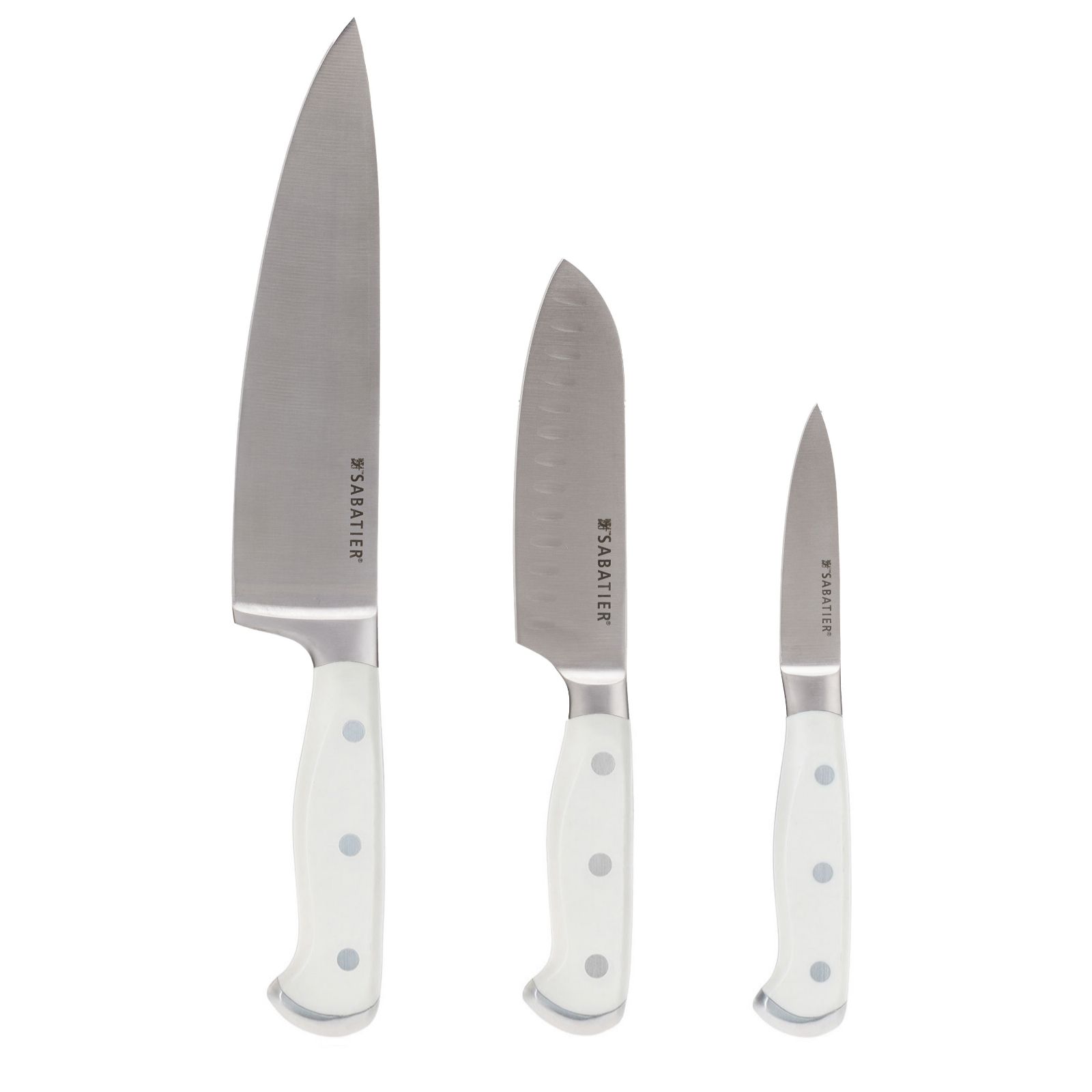 Sabatier Edgekeeper Set of 3 Stainless Steel Knives in Gift Box