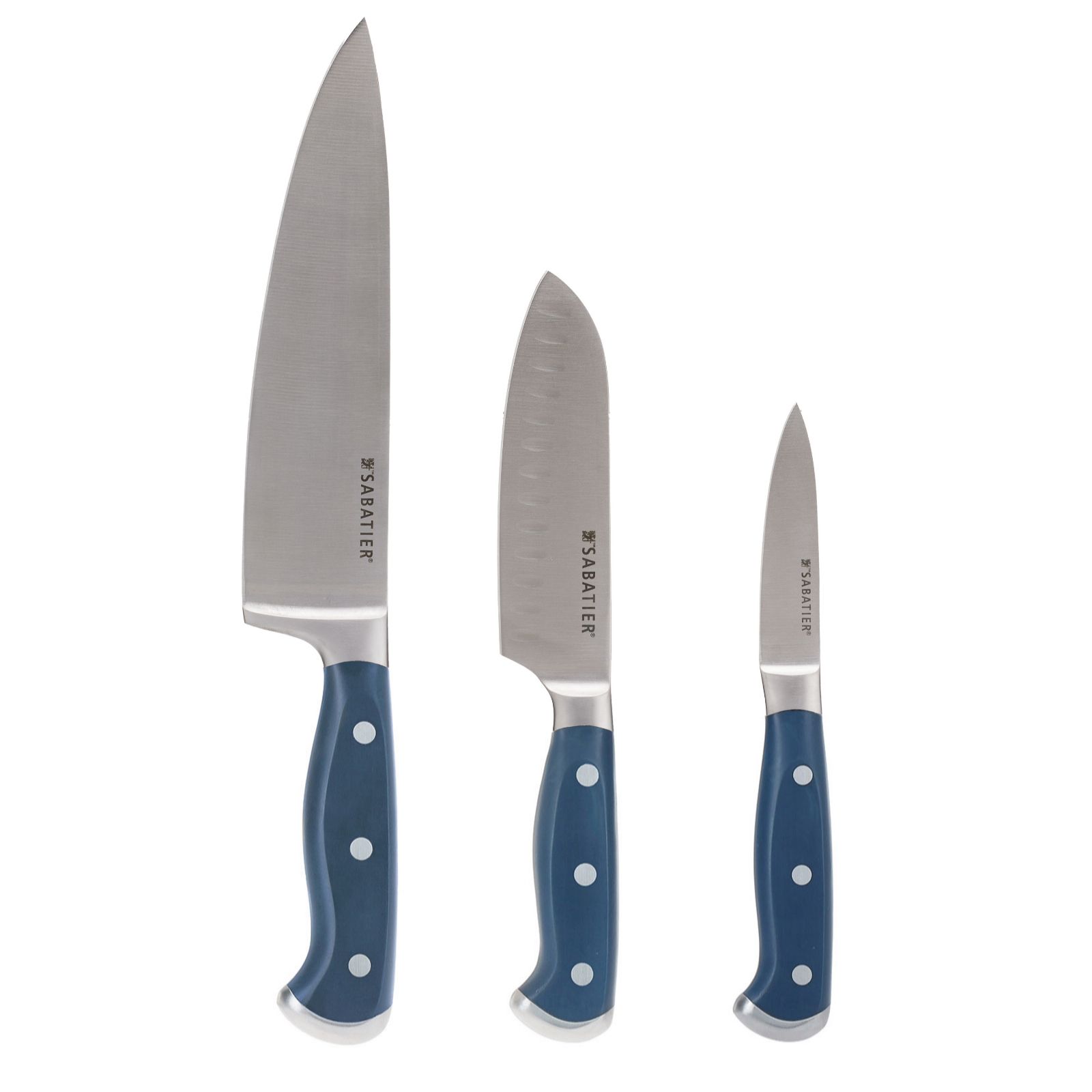 Sabatier Edgekeeper Set of 3 Stainless Steel Knives in Gift Box