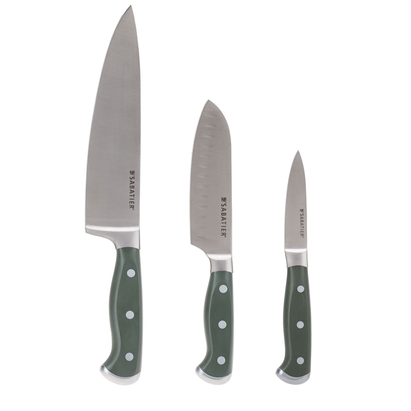 Sabatier Edgekeeper Set of 3 Stainless Steel Knives in Gift Box
