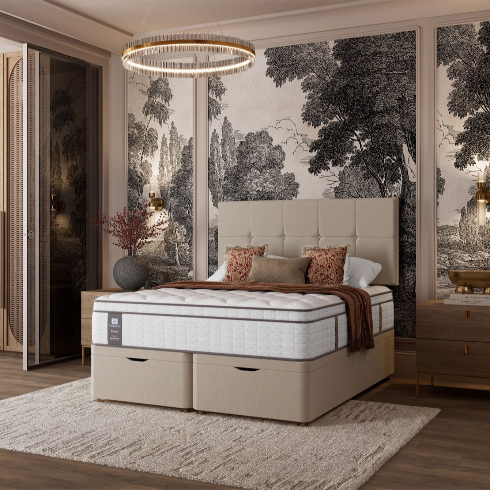 Sealy Elevate Posturepedic Gel Memory Cool Mattress and Ottoman